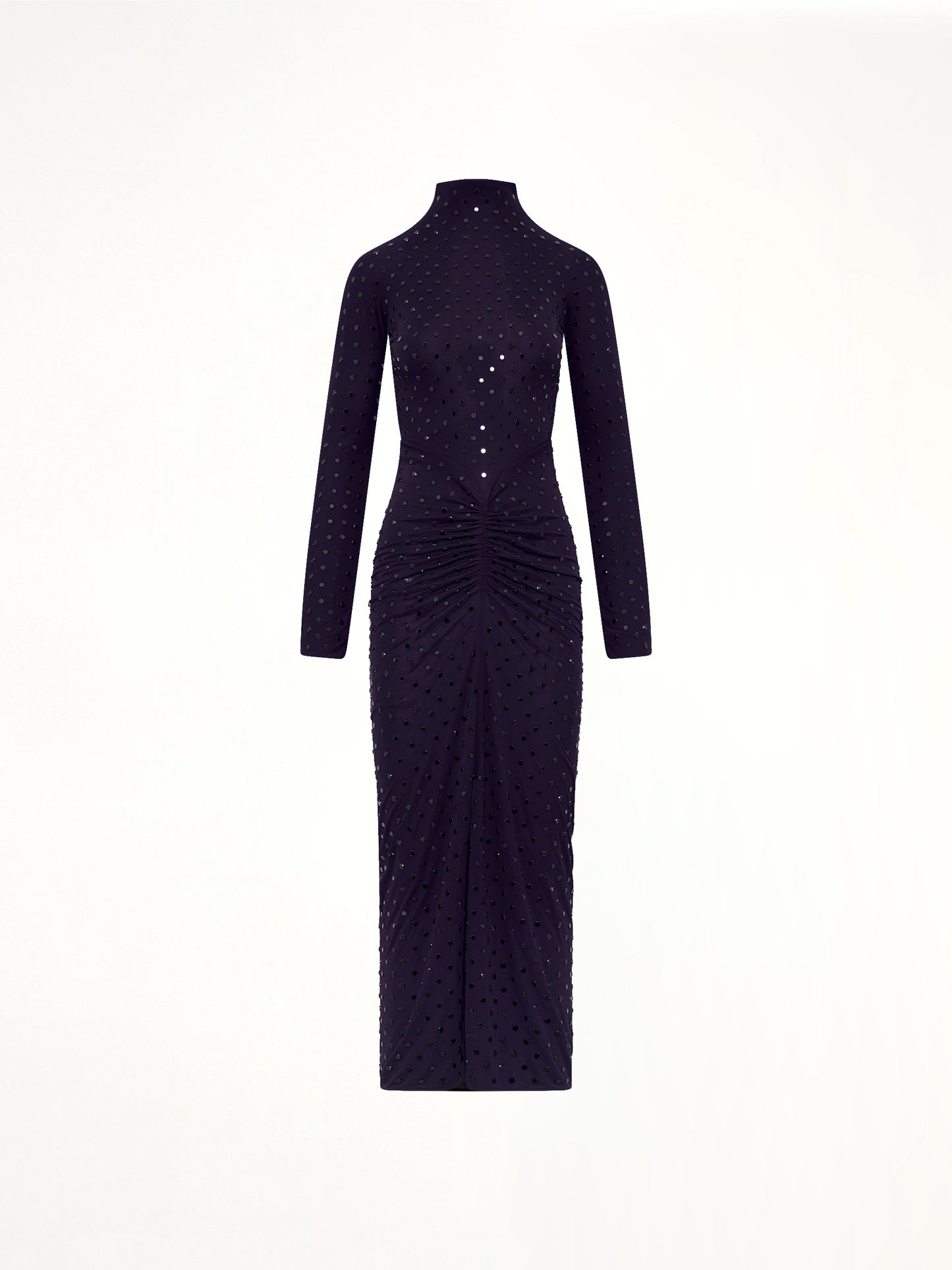 Draped Dress LS in Aubergine