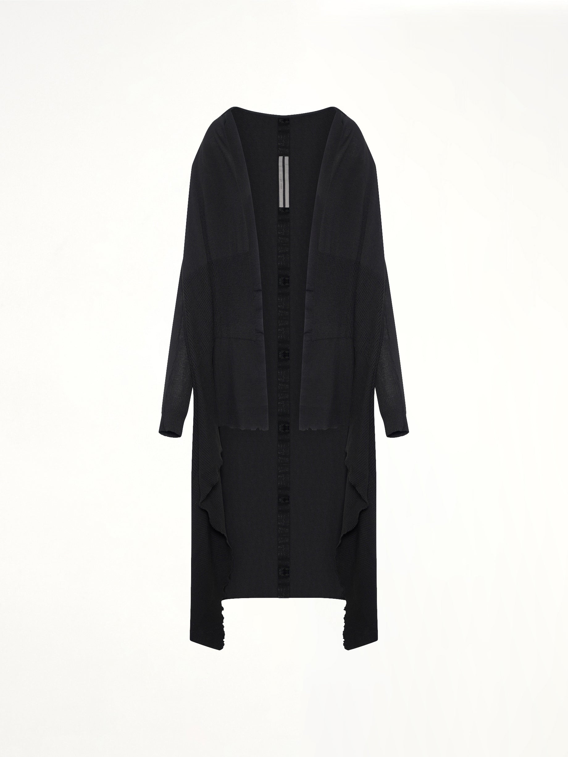Long Wrap Cardigan in Black