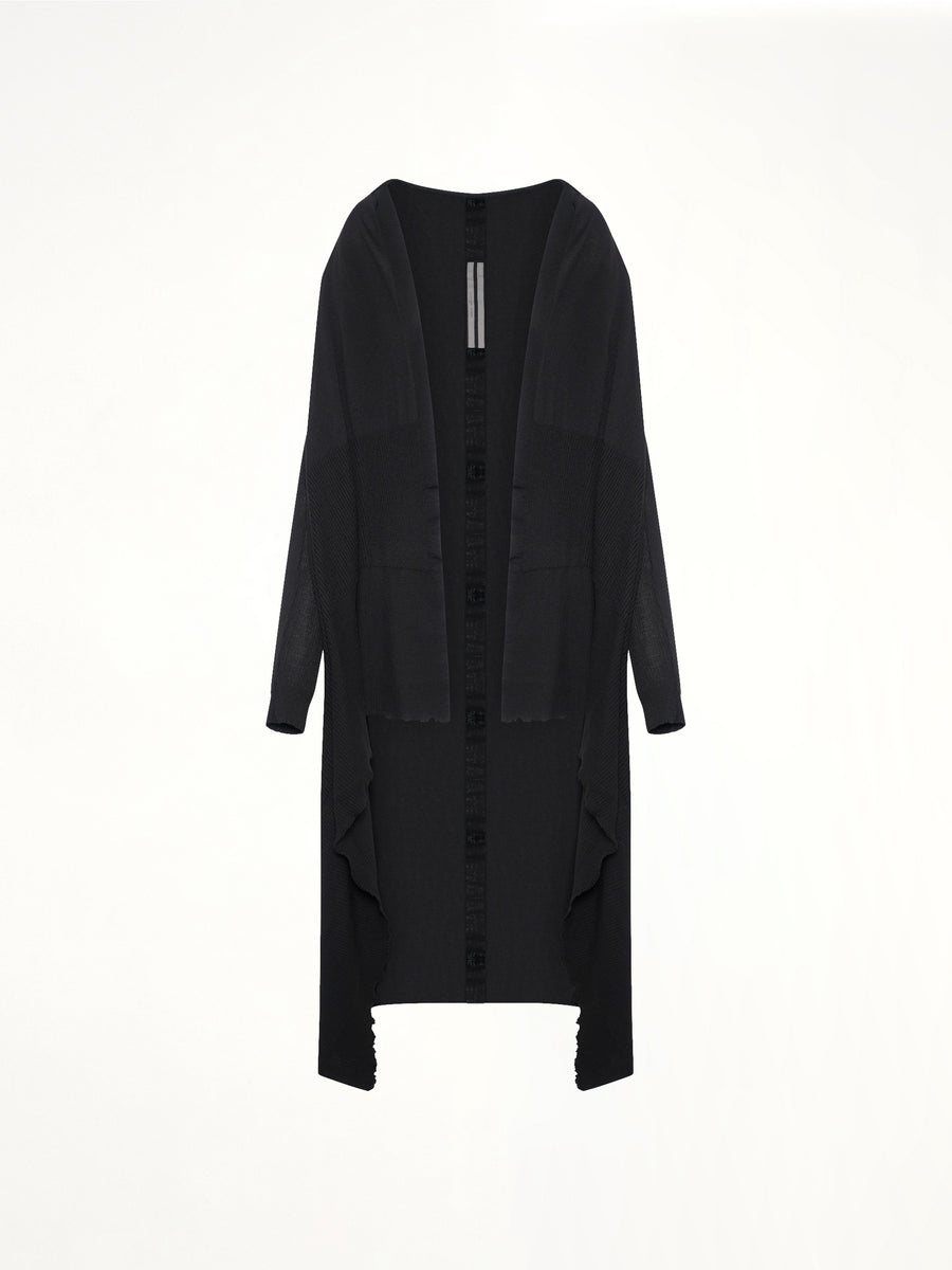 Long Wrap Cardigan in Black