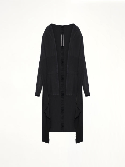 Long Wrap Cardigan in Black