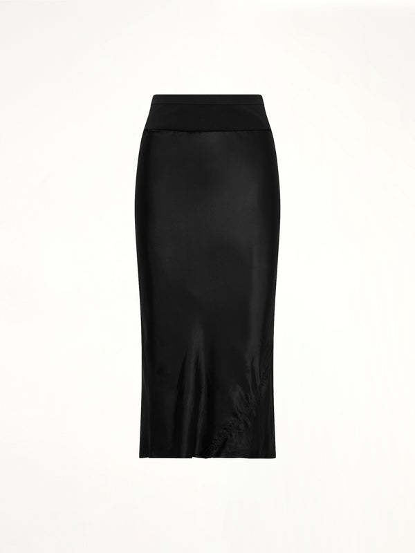 Knee Bias Skirt in Black