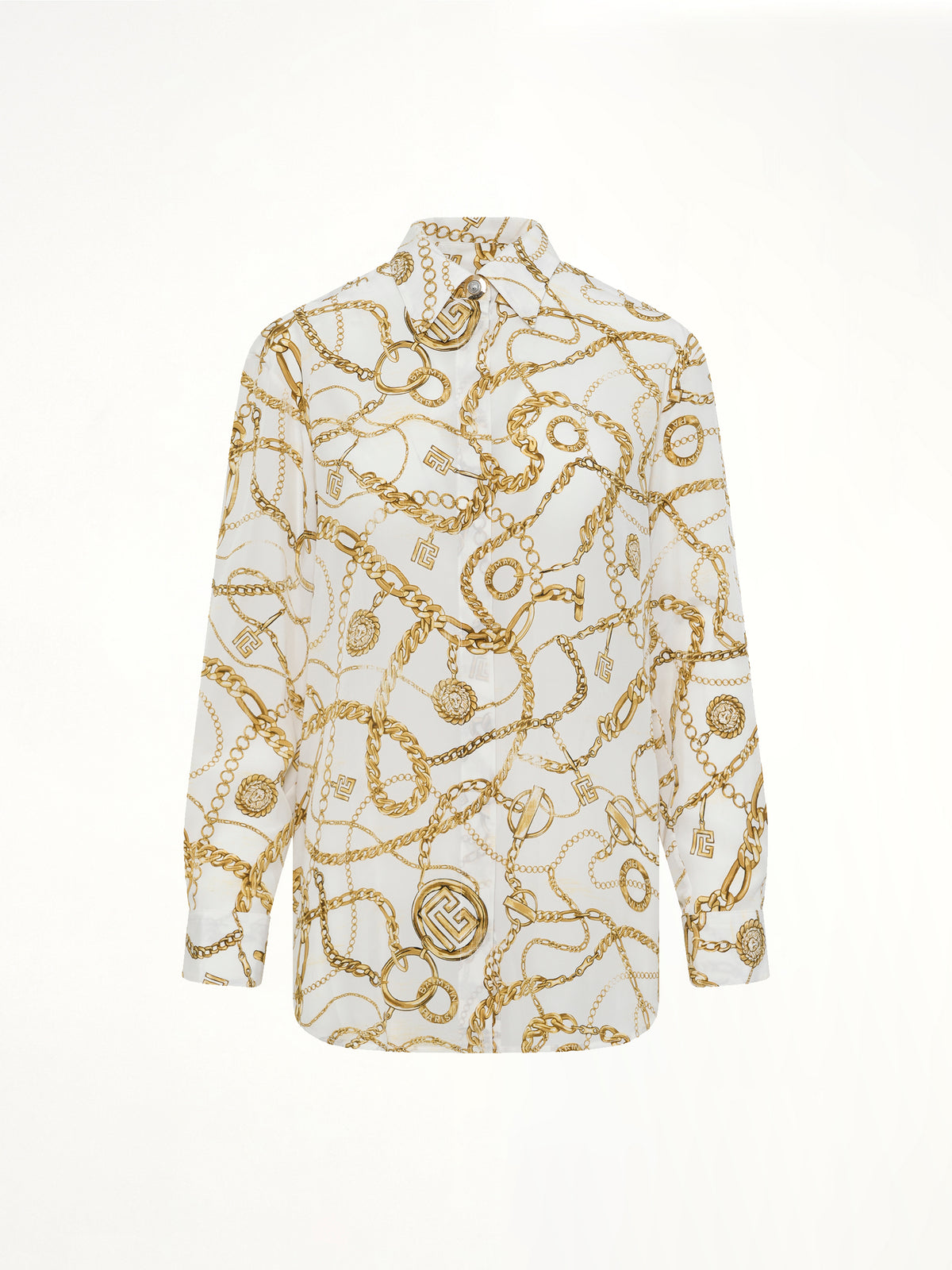 Chains Printed T-Shirt in White/Gold