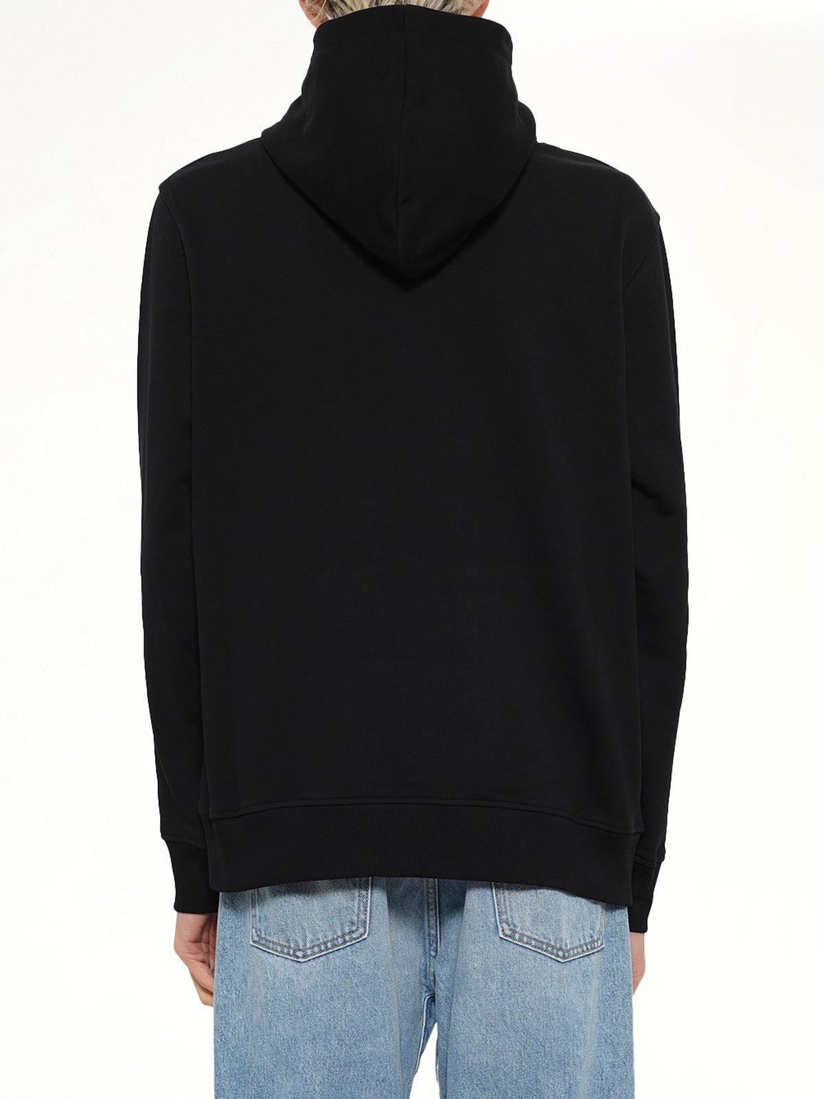 Balmain College Flock Hoodie in Black/Red