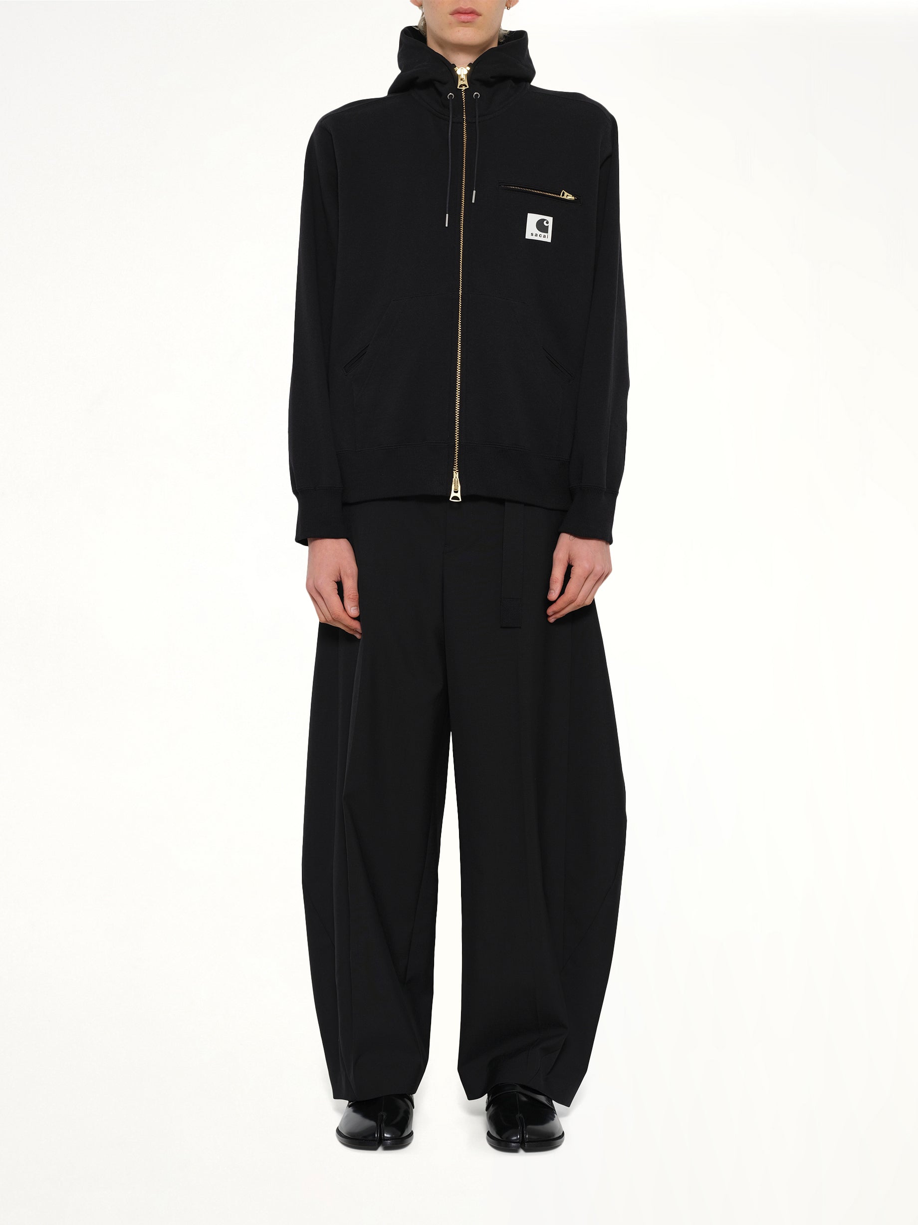Carhartt WIP 黑色棉质平纹针织连帽衫