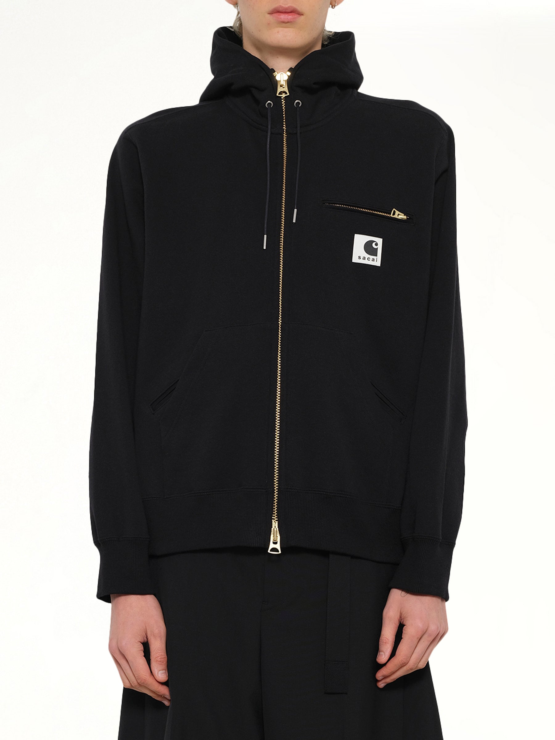 Carhartt WIP 黑色棉质平纹针织连帽衫
