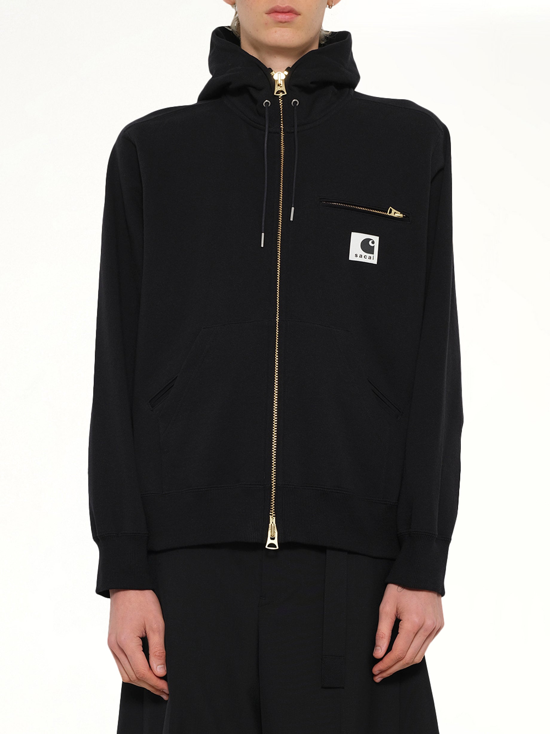 Carhartt WIP 黑色棉质平纹针织连帽衫