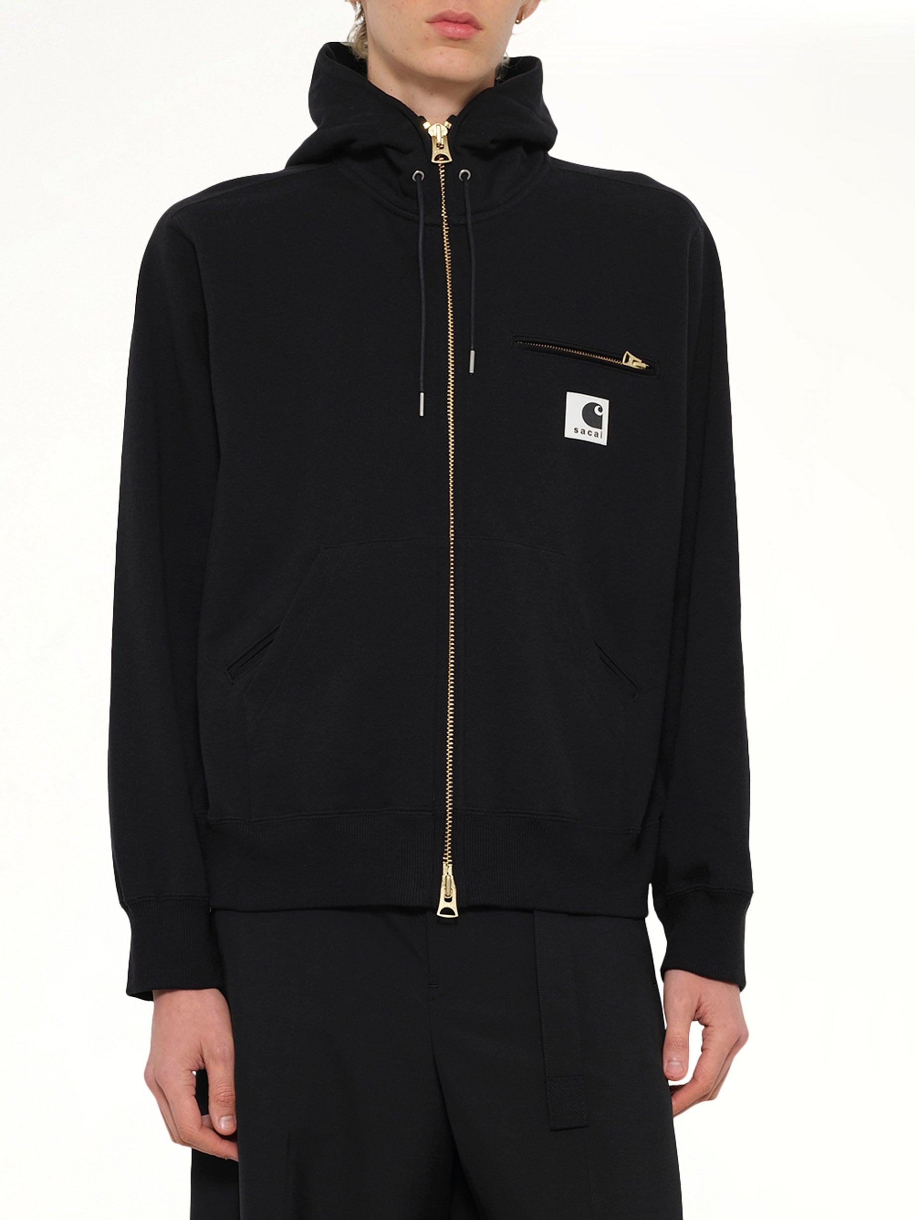 Carhartt WIP 黑色棉质平纹针织连帽衫