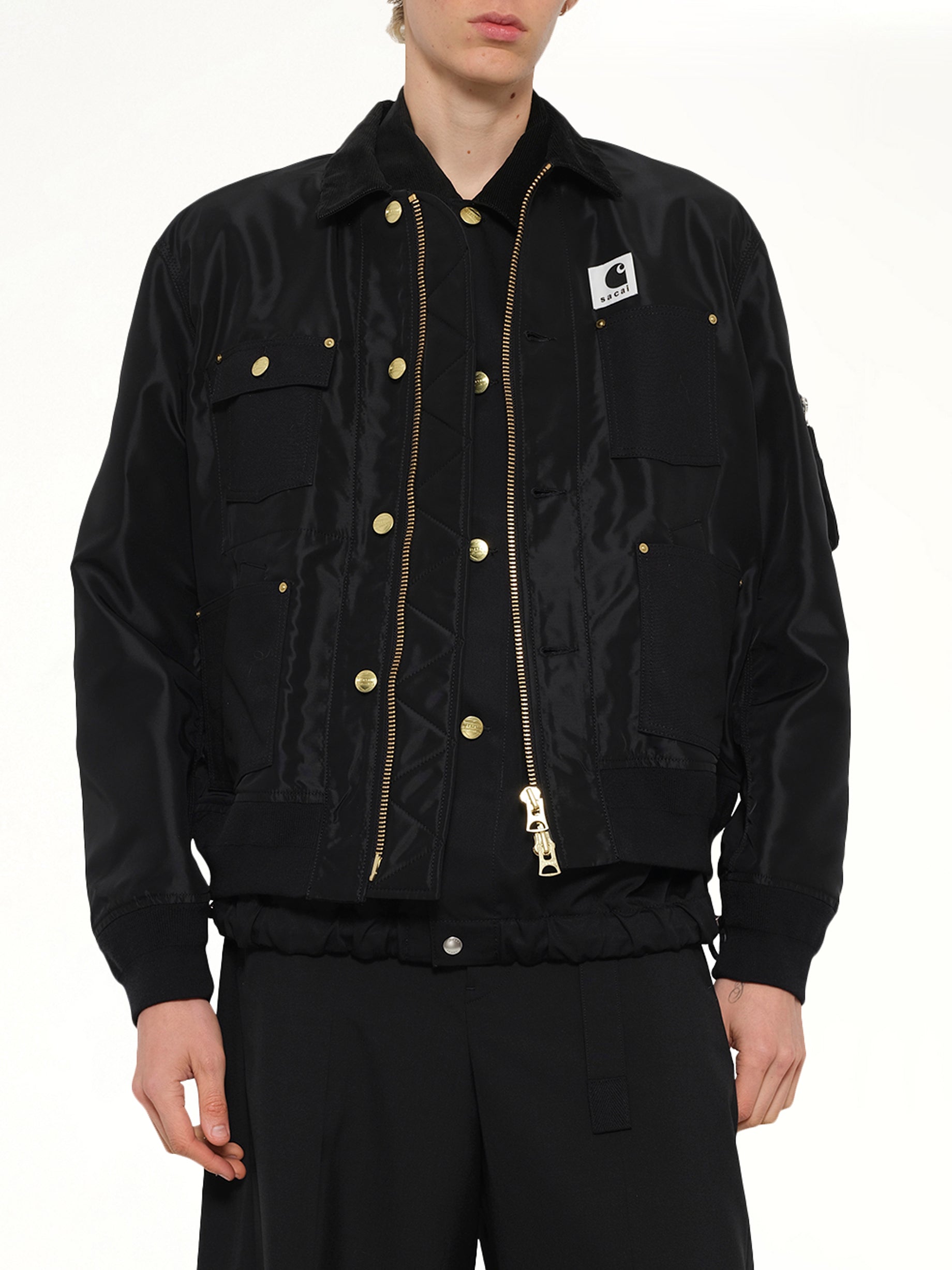 SACAI , 
, Carhartt WIP Nylon Twill x Duck Blouson in Black Detail Shot from MARAIS