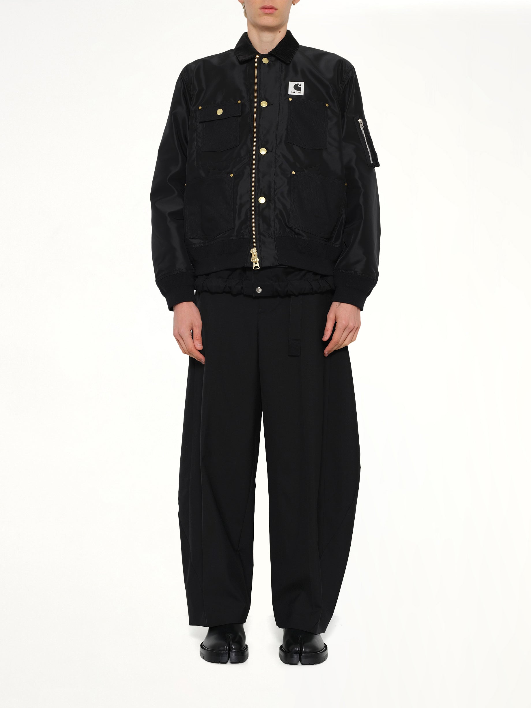 SACAI , 
, Carhartt WIP Nylon Twill x Duck Blouson in Black Model View from MARAIS