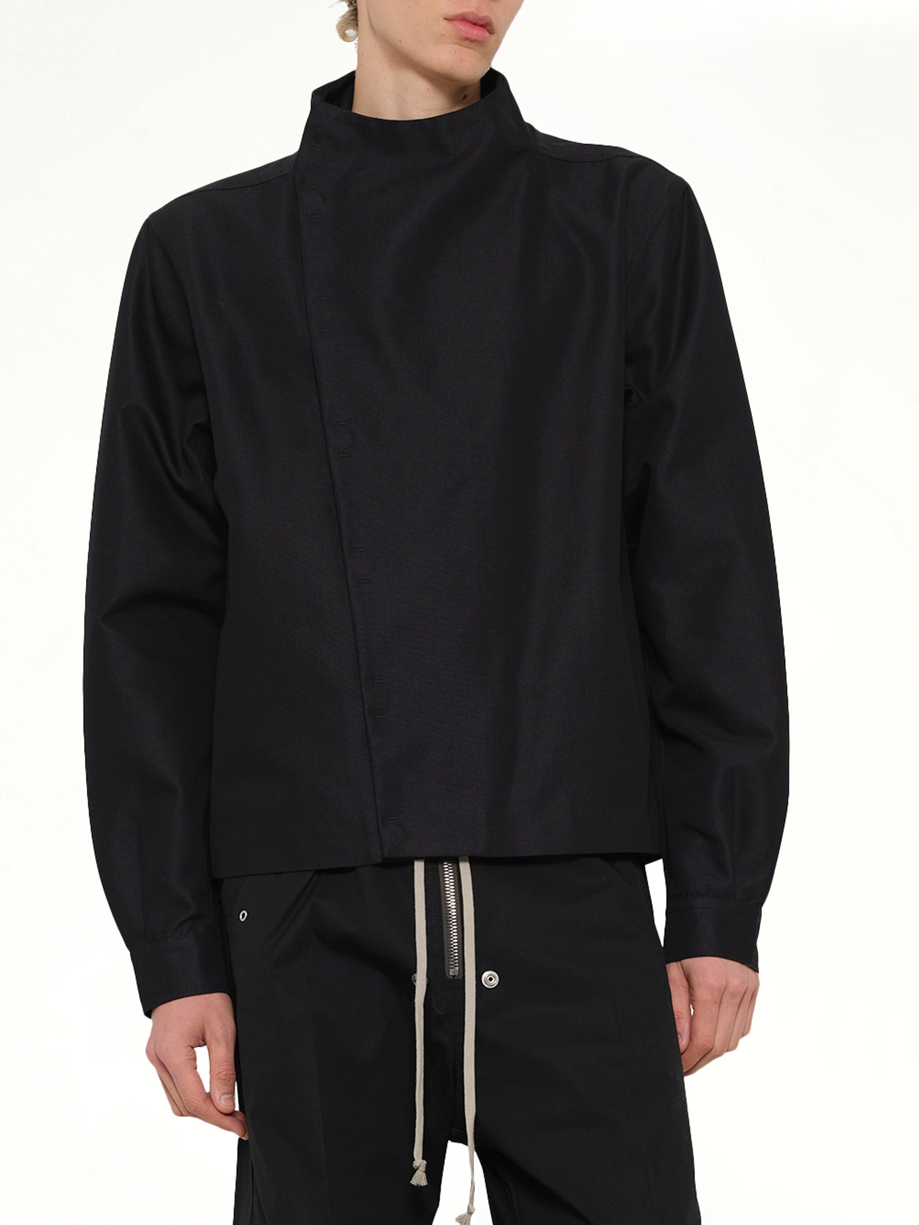 RICK OWENS , LPM Jacket in Black Detail Shot from MARAIS