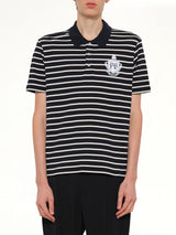 Marinier College Emblem Polo in Blue/Beige/White