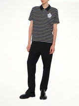 Marinier College Emblem Polo in Blue/Beige/White