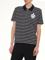 Marinier College Emblem Polo in Blue/Beige/White