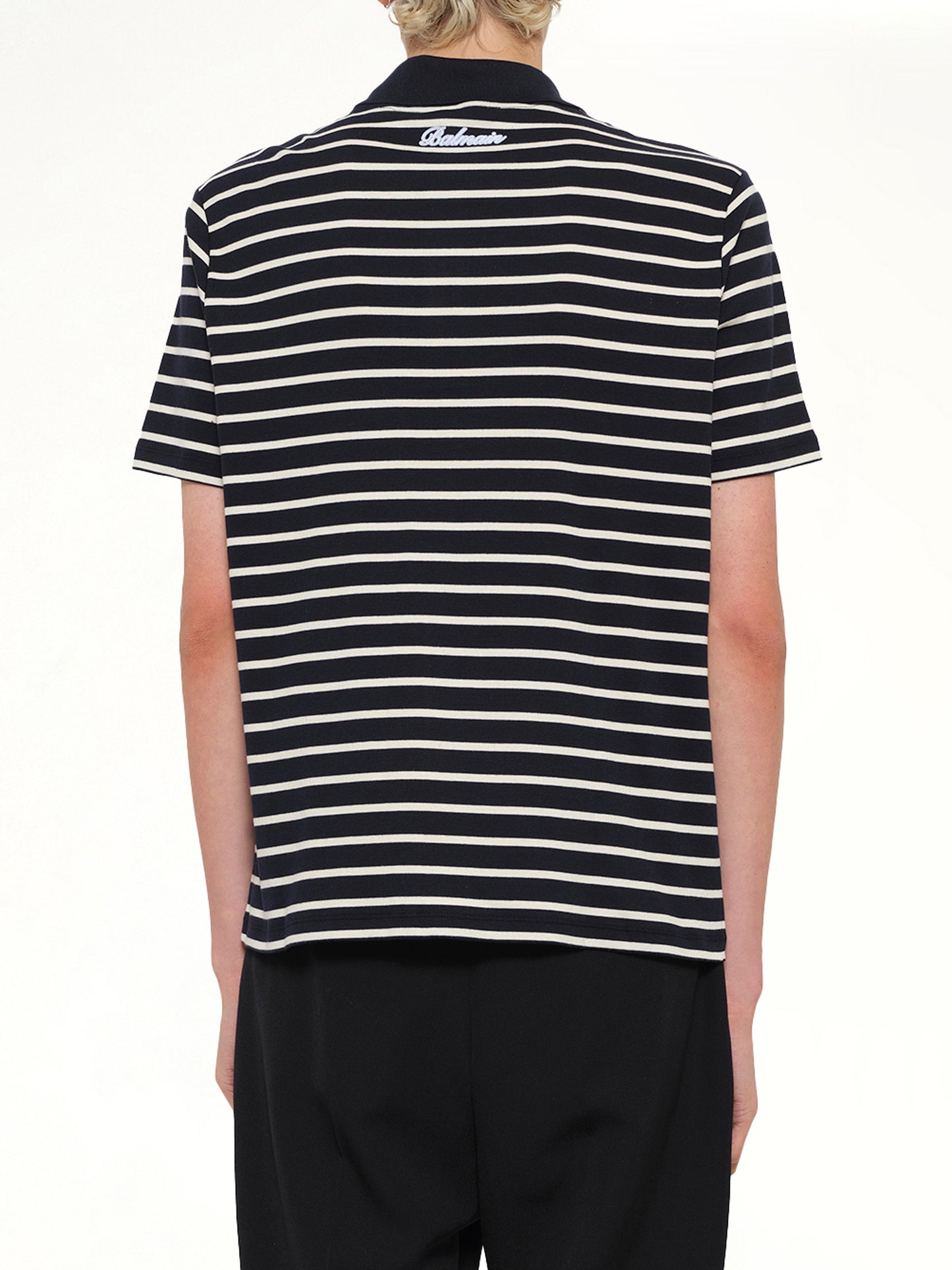 Marinier College Emblem Polo in Blue/Beige/White