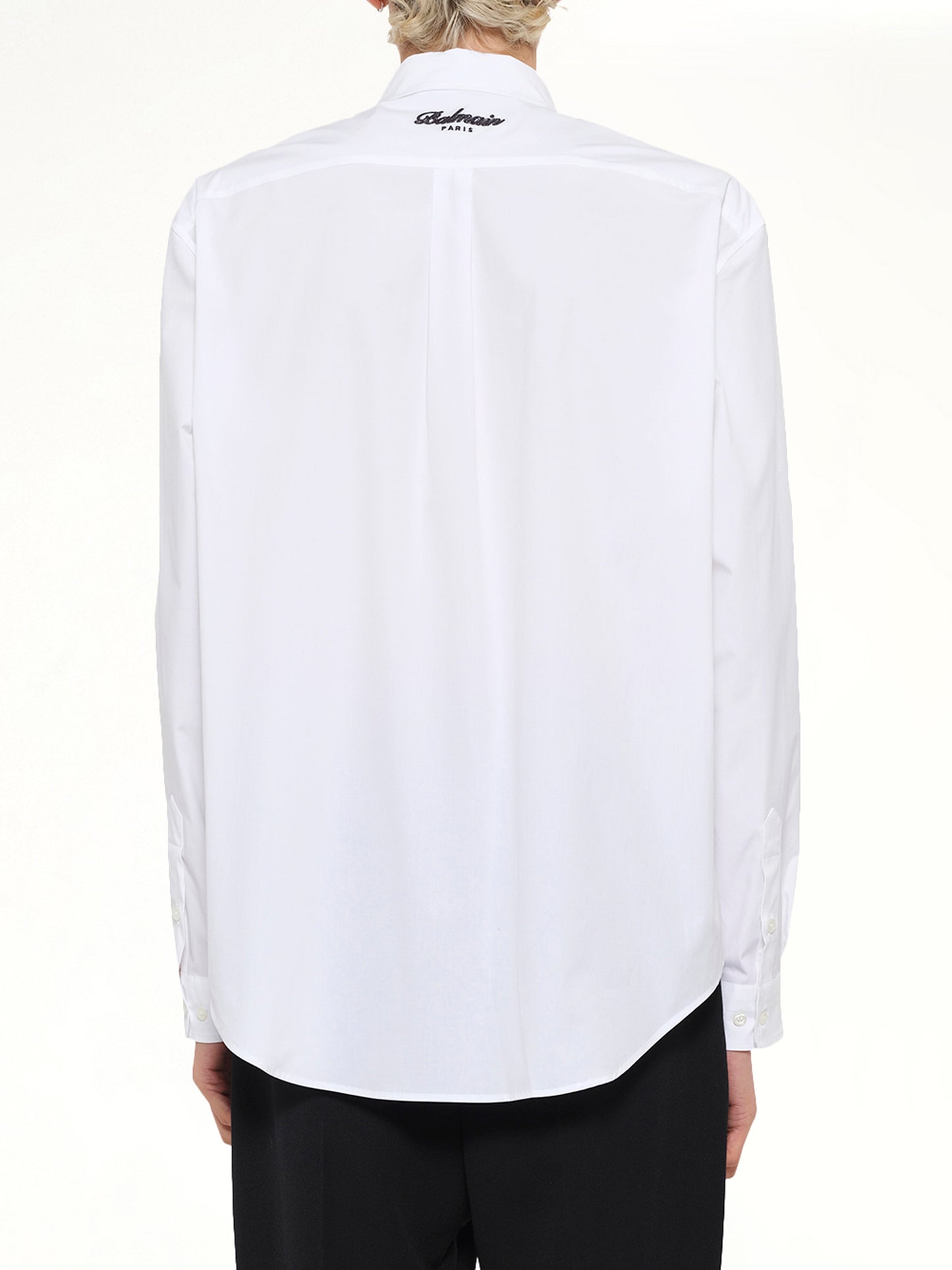 College Poplin Emblem Shirt in White