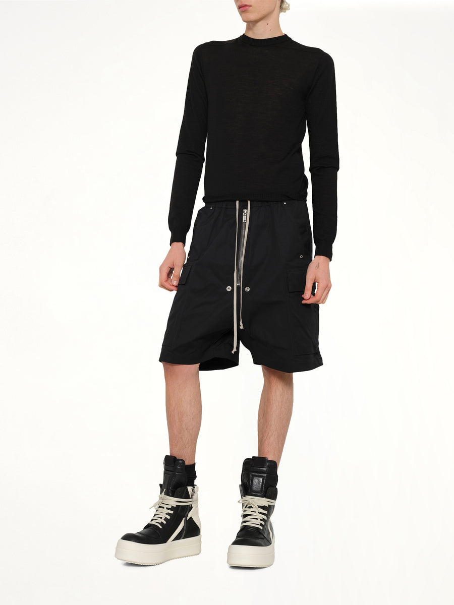 Twill Woven Cargobela Shorts in Black
