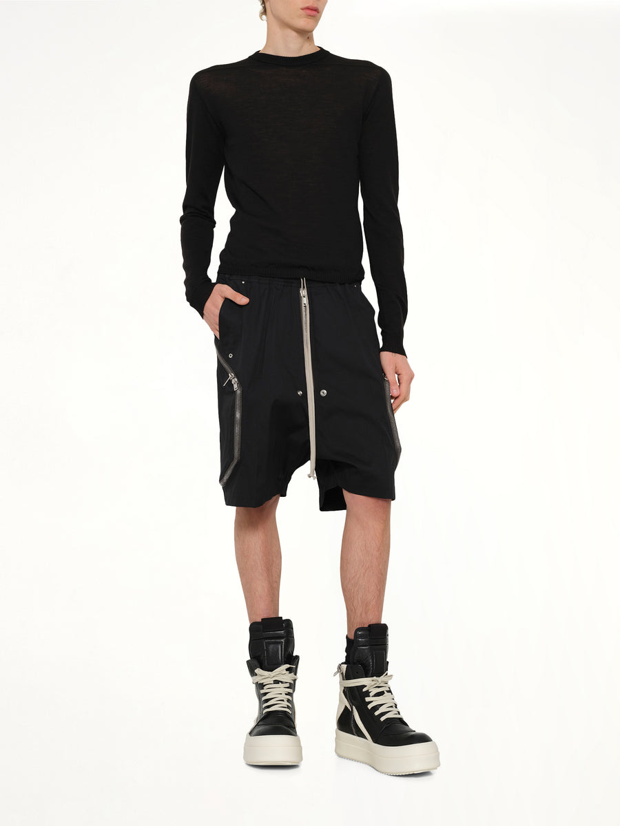 Cotton Twill Heizer Shorts in Black