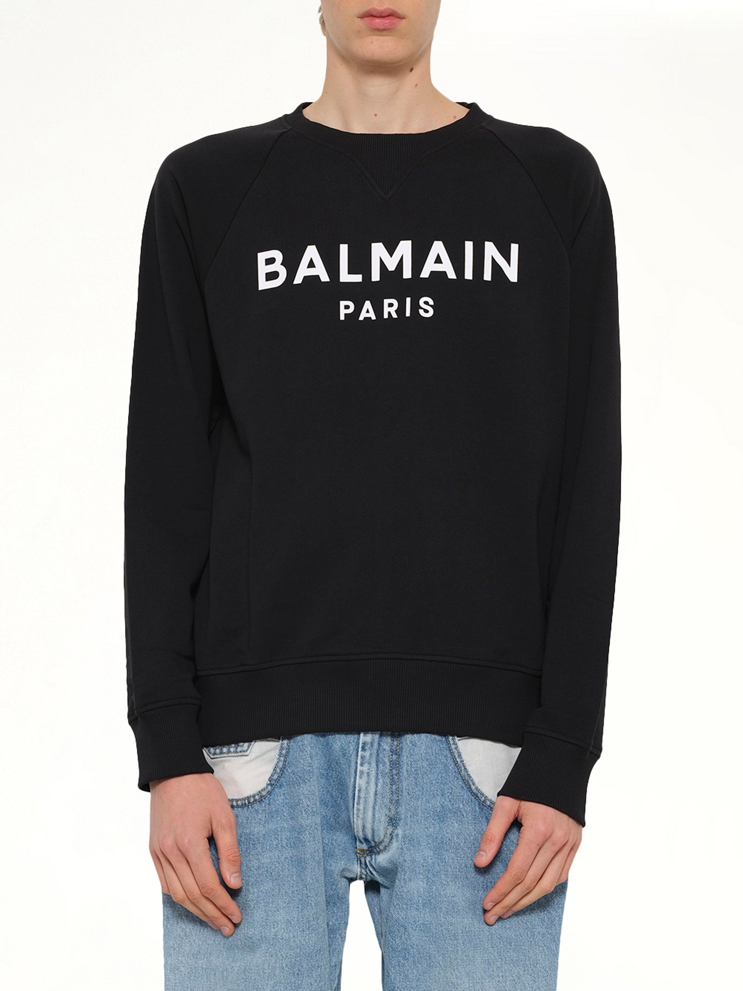 Balmain Print Sweatshirt in Black/White