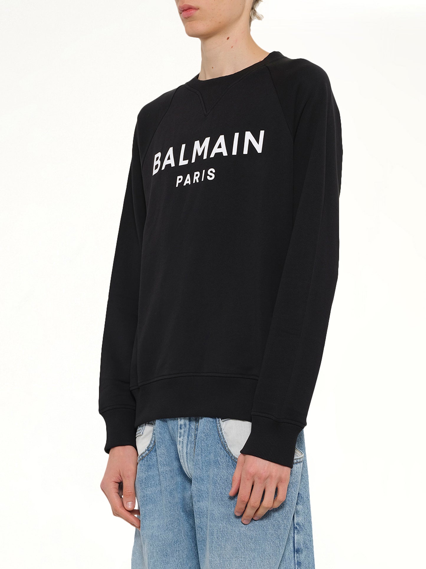 Balmain Print Sweatshirt in Black/White