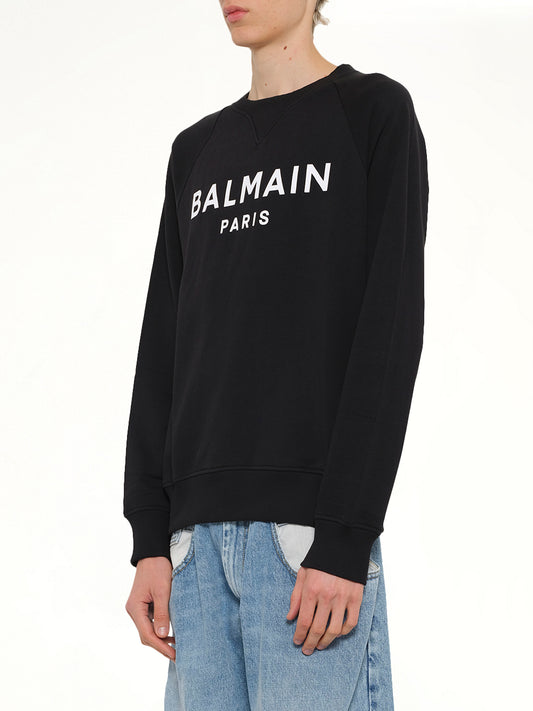 Balmain Print Sweatshirt in Black/White