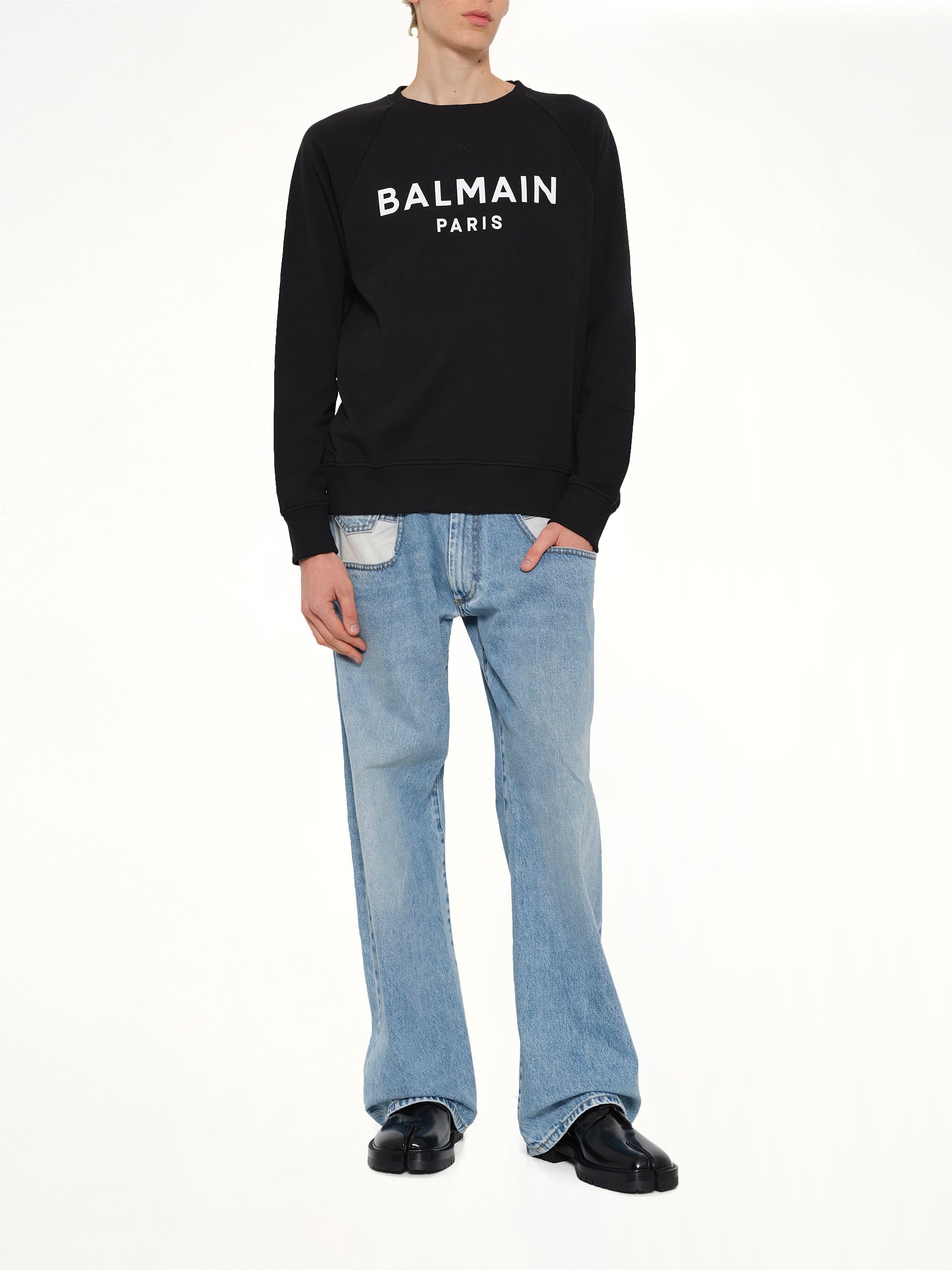 BALMAIN Balmain Print Sweatshirt in Black/White Full Reference from MARAIS
