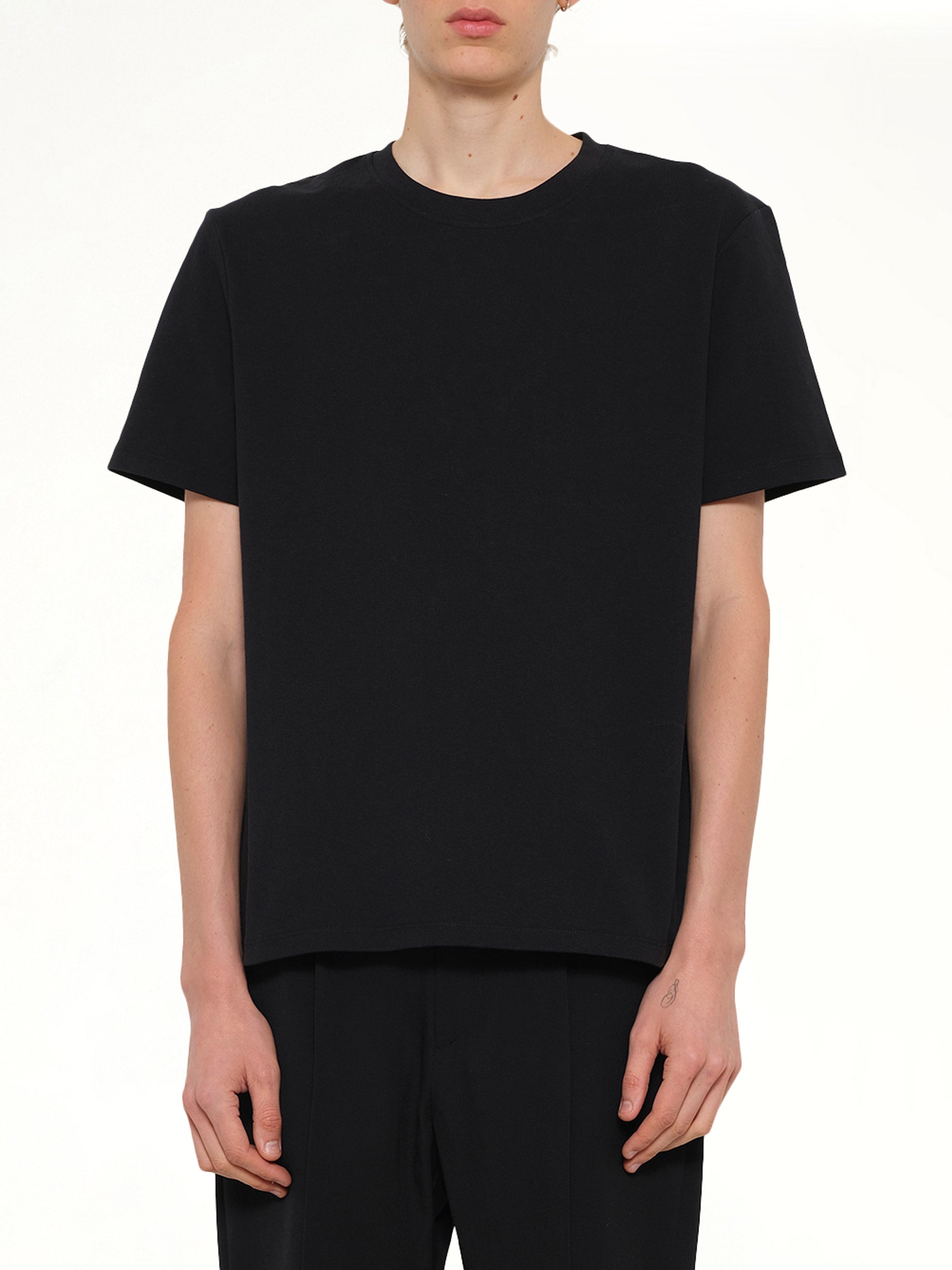 Back College Emblem T-Shirt in Black/White