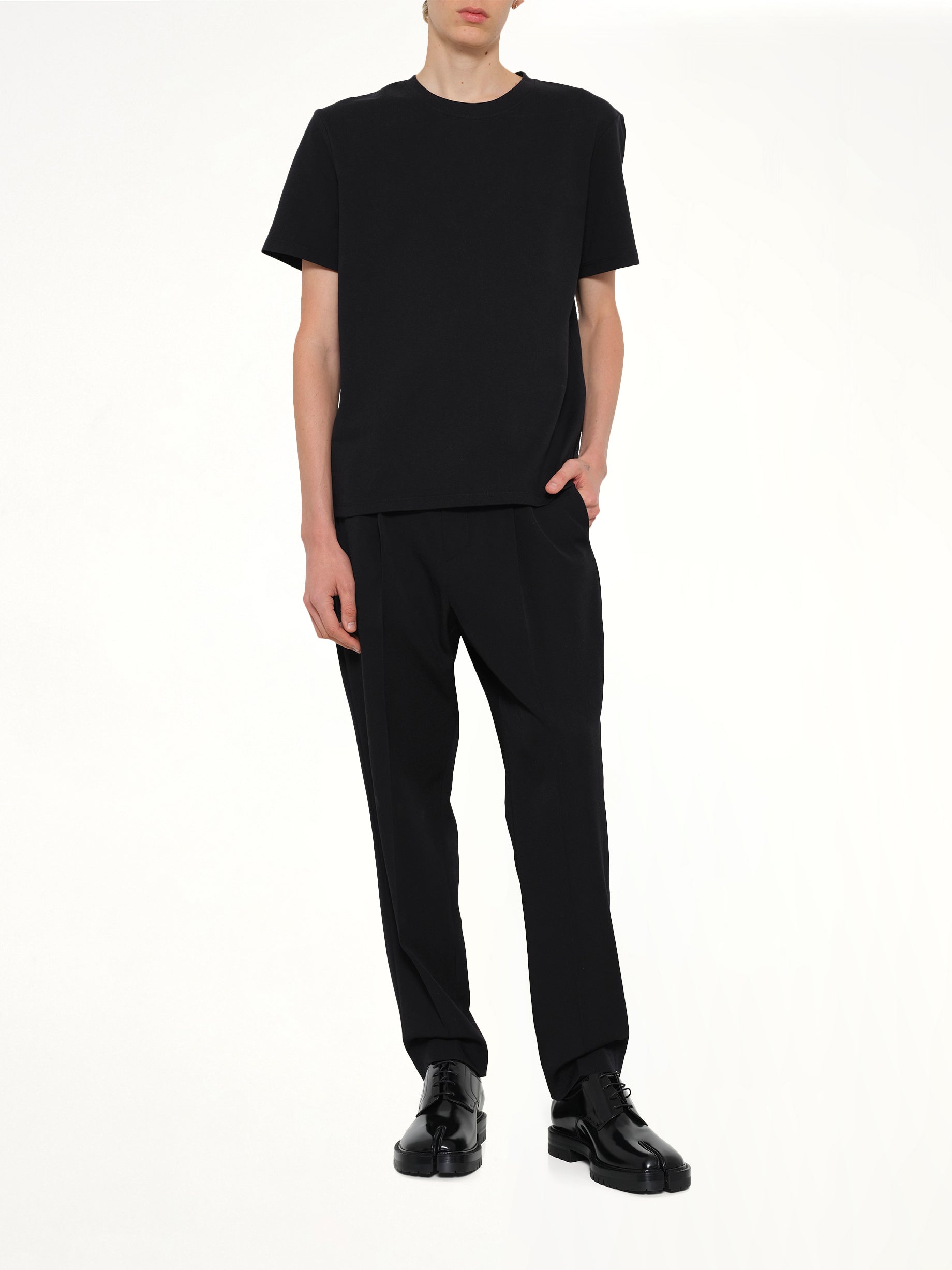 BALMAIN Back College Emblem T-Shirt in Black/White Full Reference from MARAIS