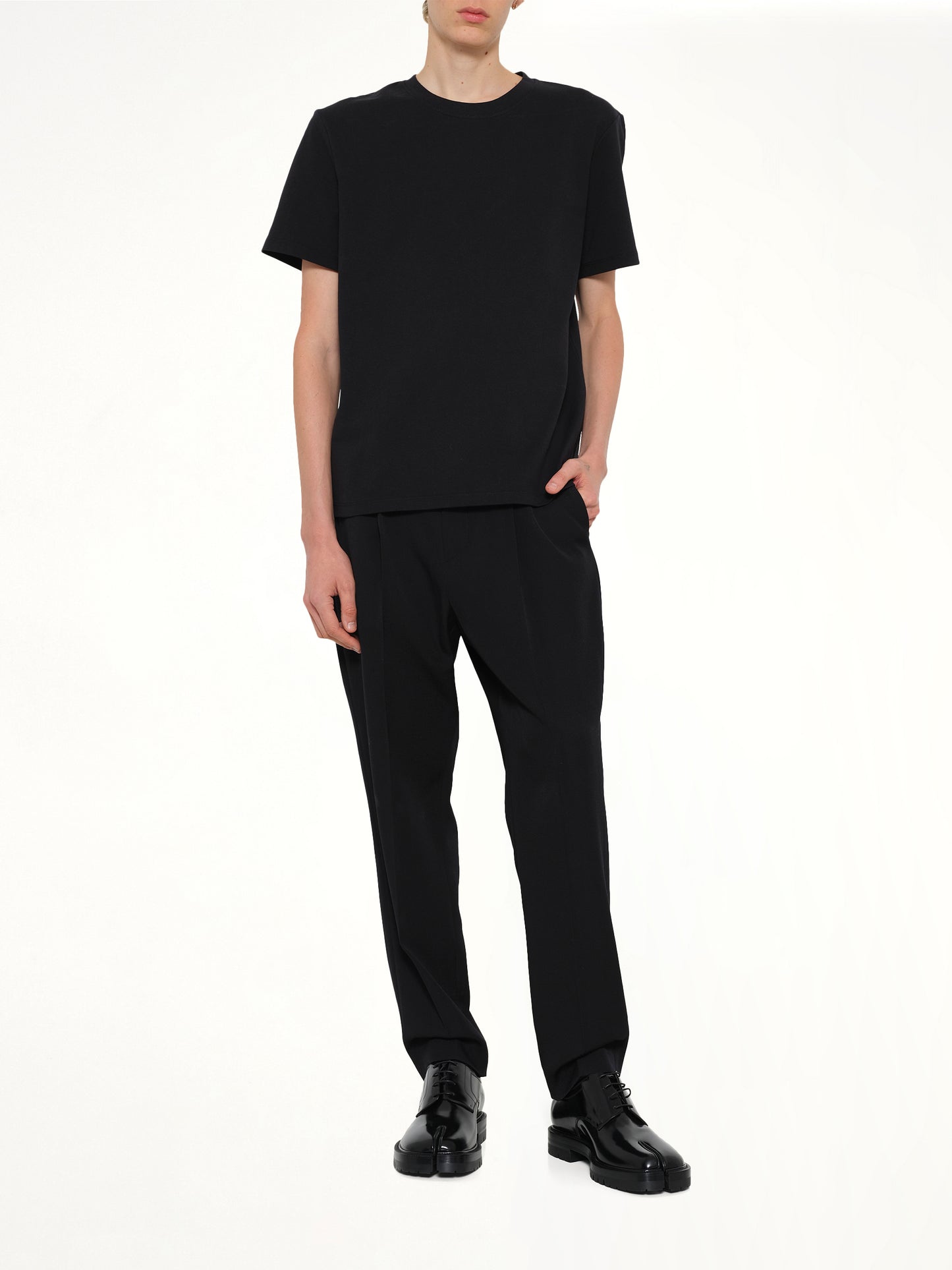 Back College Emblem T-Shirt in Black/White