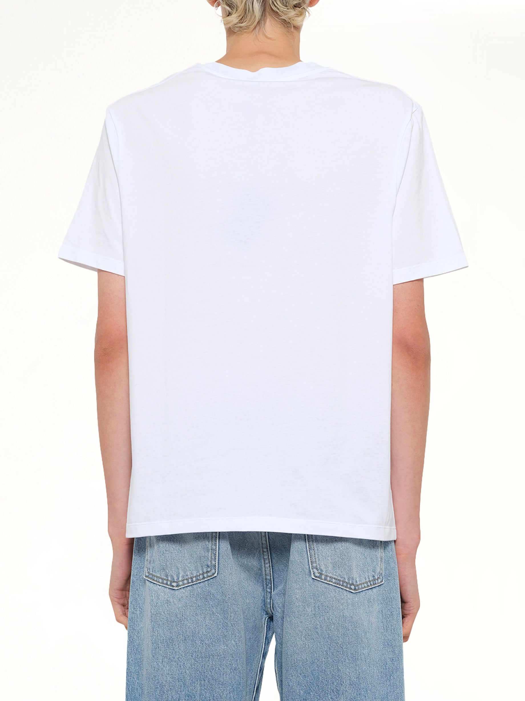 Balmain College Flock T-Shirt in White/Black