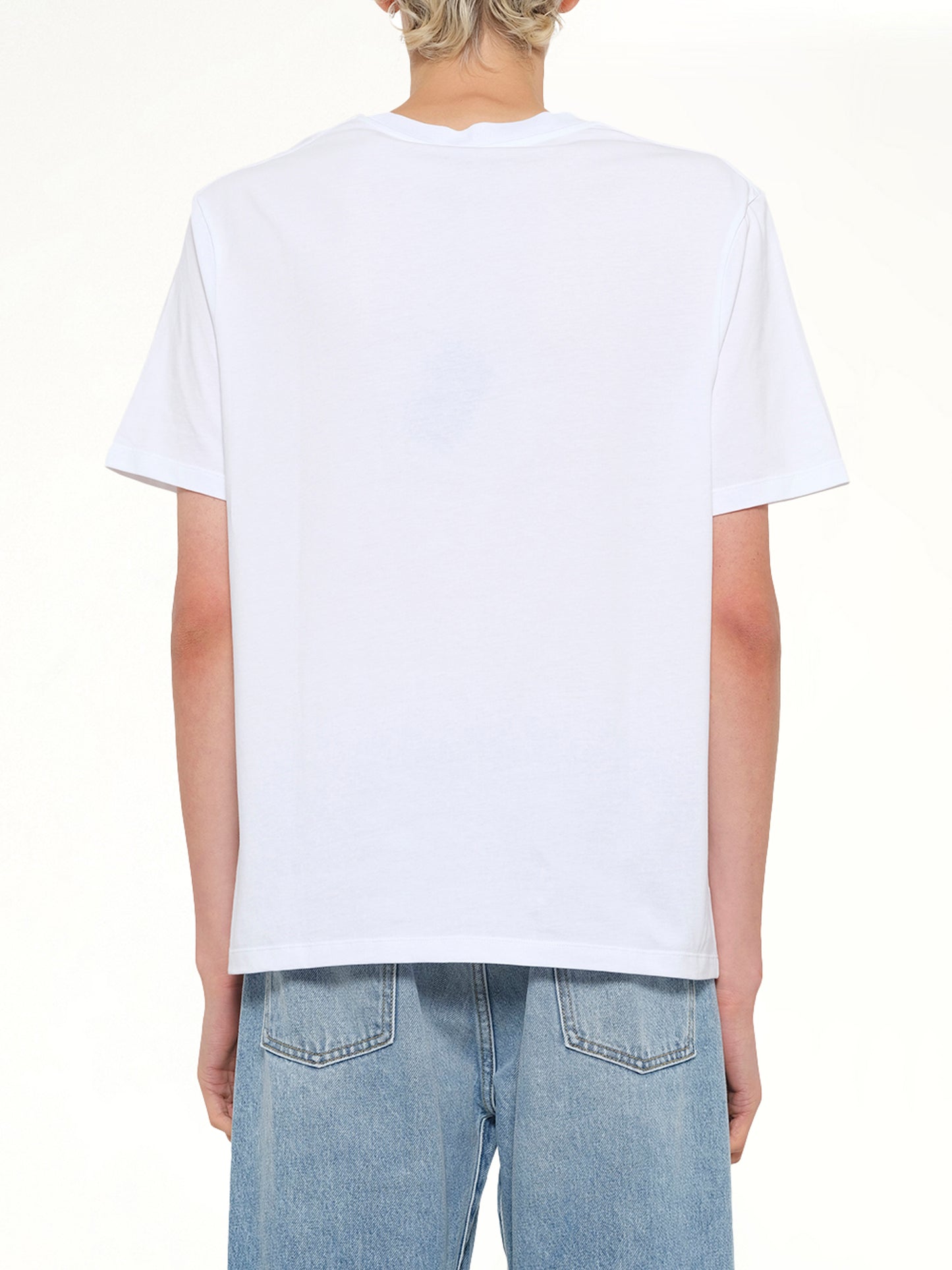 Balmain College Flock T-Shirt in White/Black