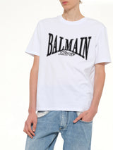 Balmain College Flock T-Shirt in White/Black