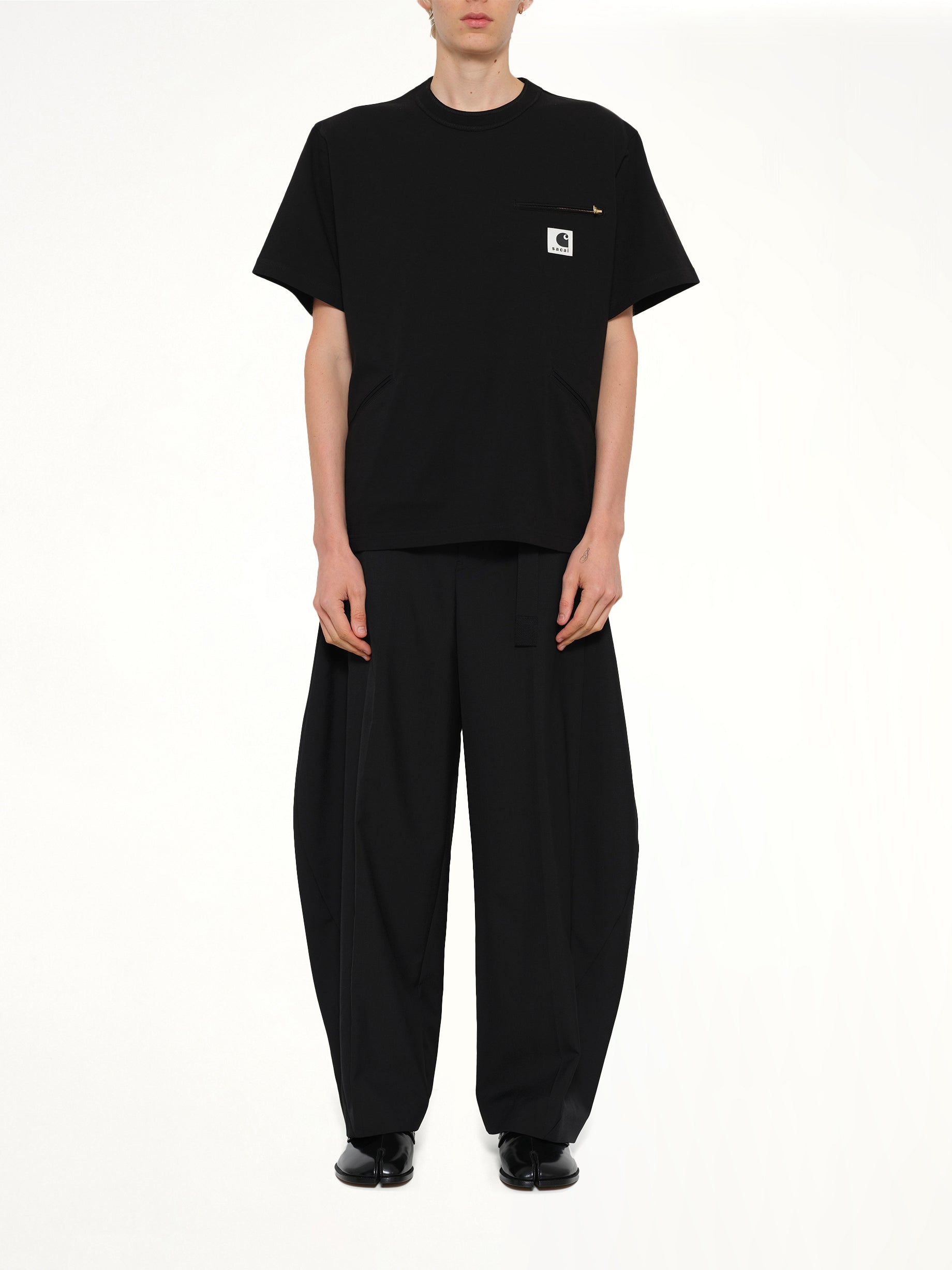 블랙 Carhartt WIP 코튼 저지 티셔츠