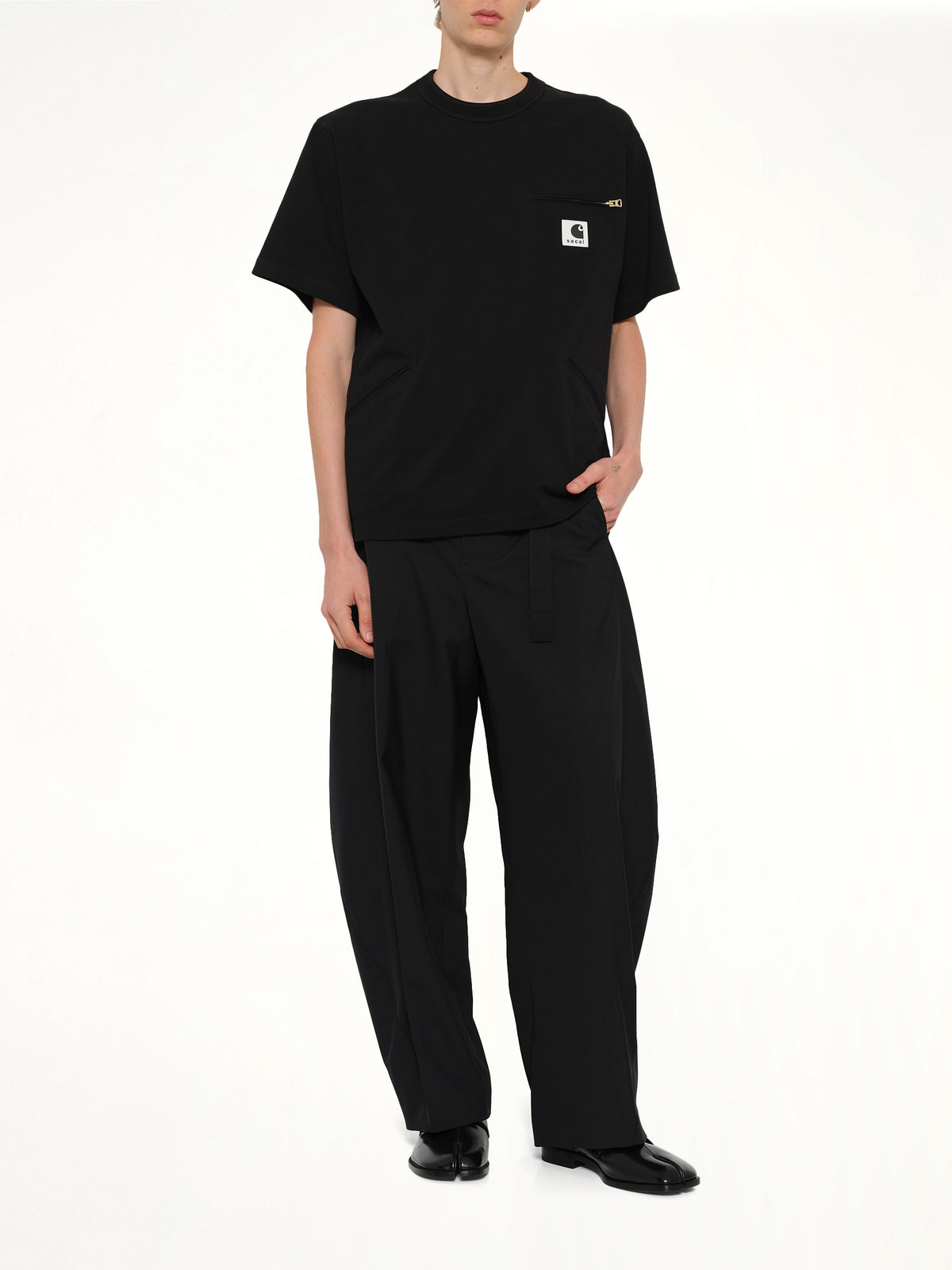 블랙 Carhartt WIP 코튼 저지 티셔츠