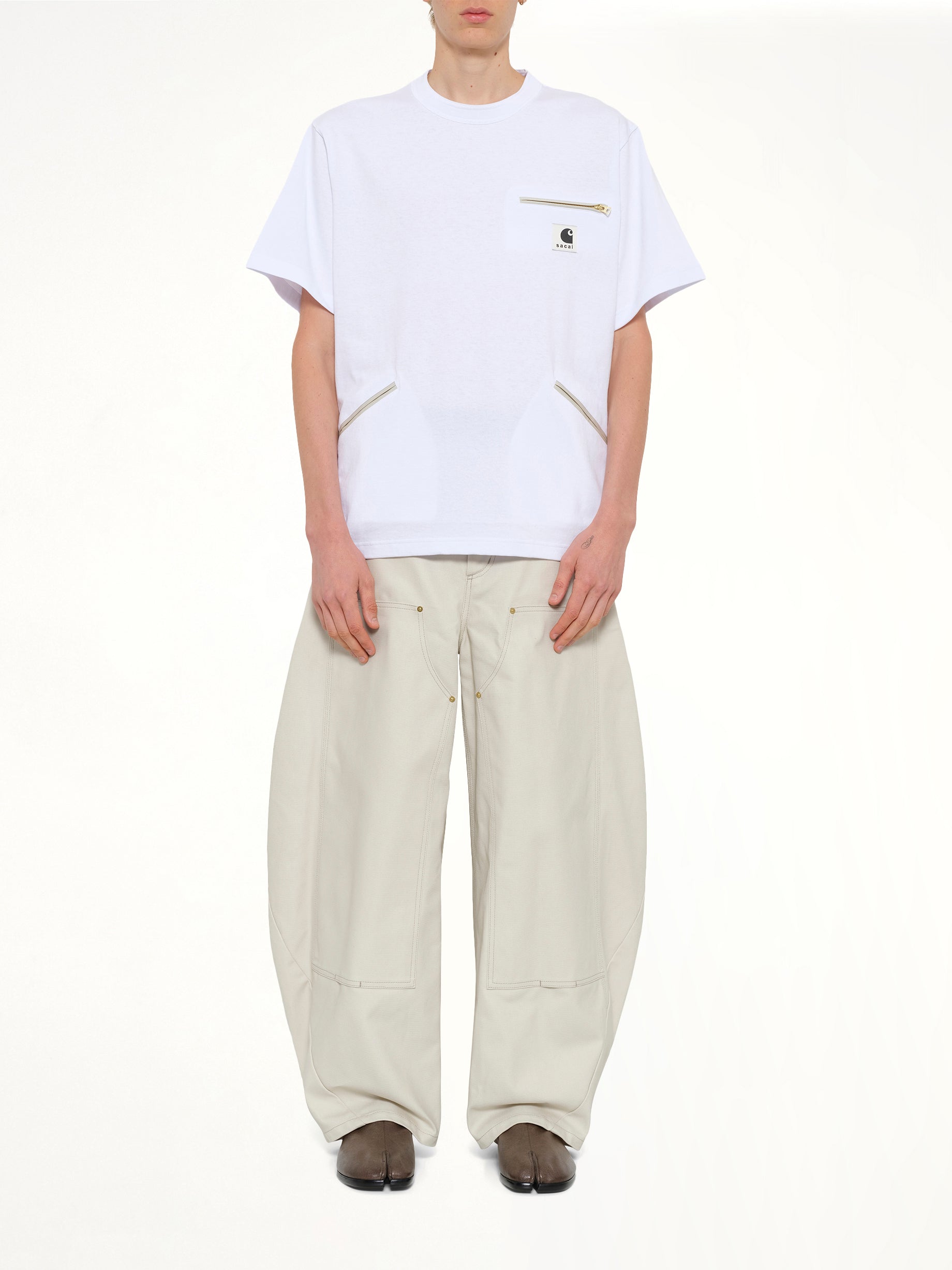 화이트 Carhartt WIP 코튼 저지 티셔츠