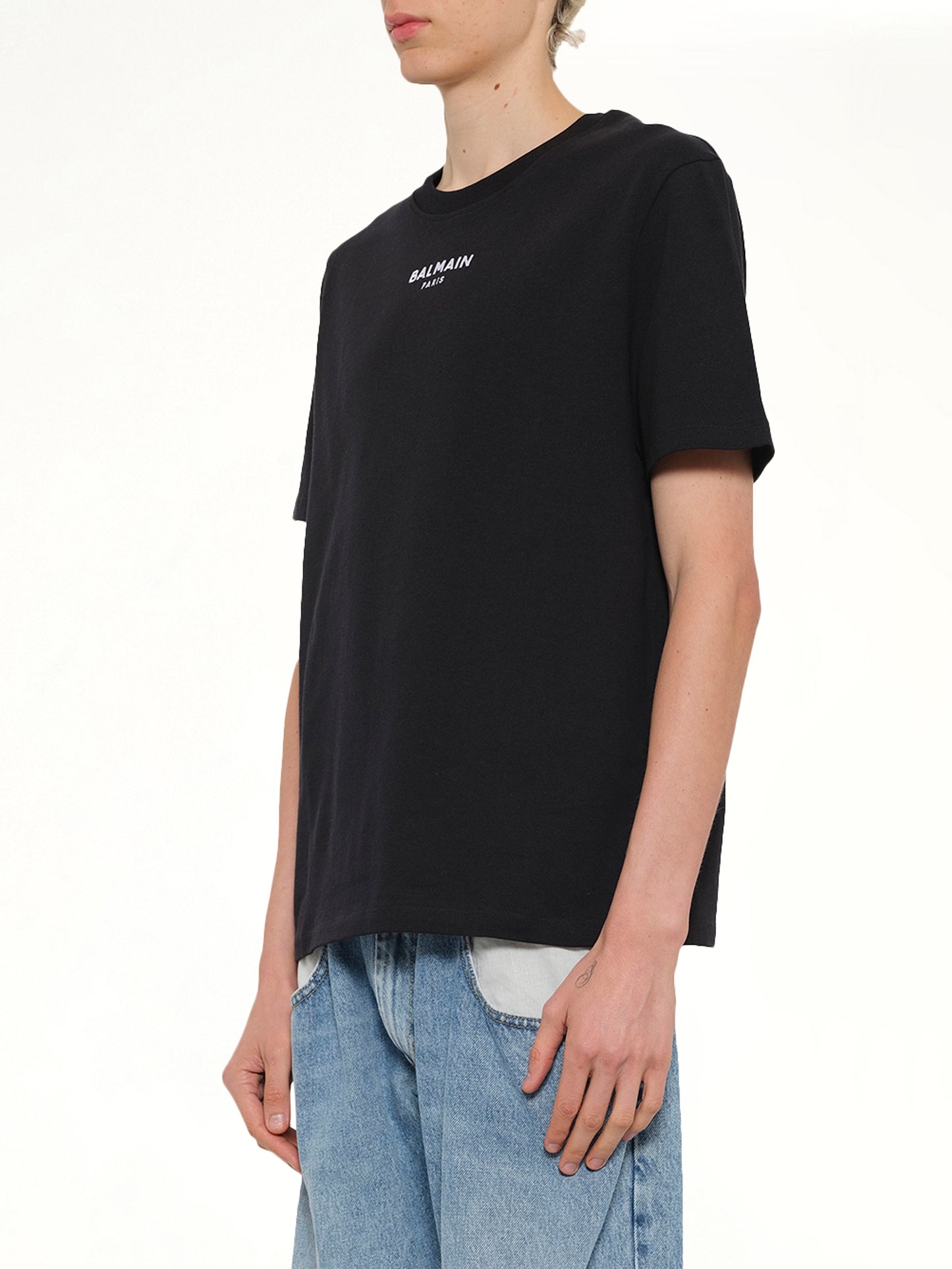 Small Balmain Paris T-Shirt in Black/White