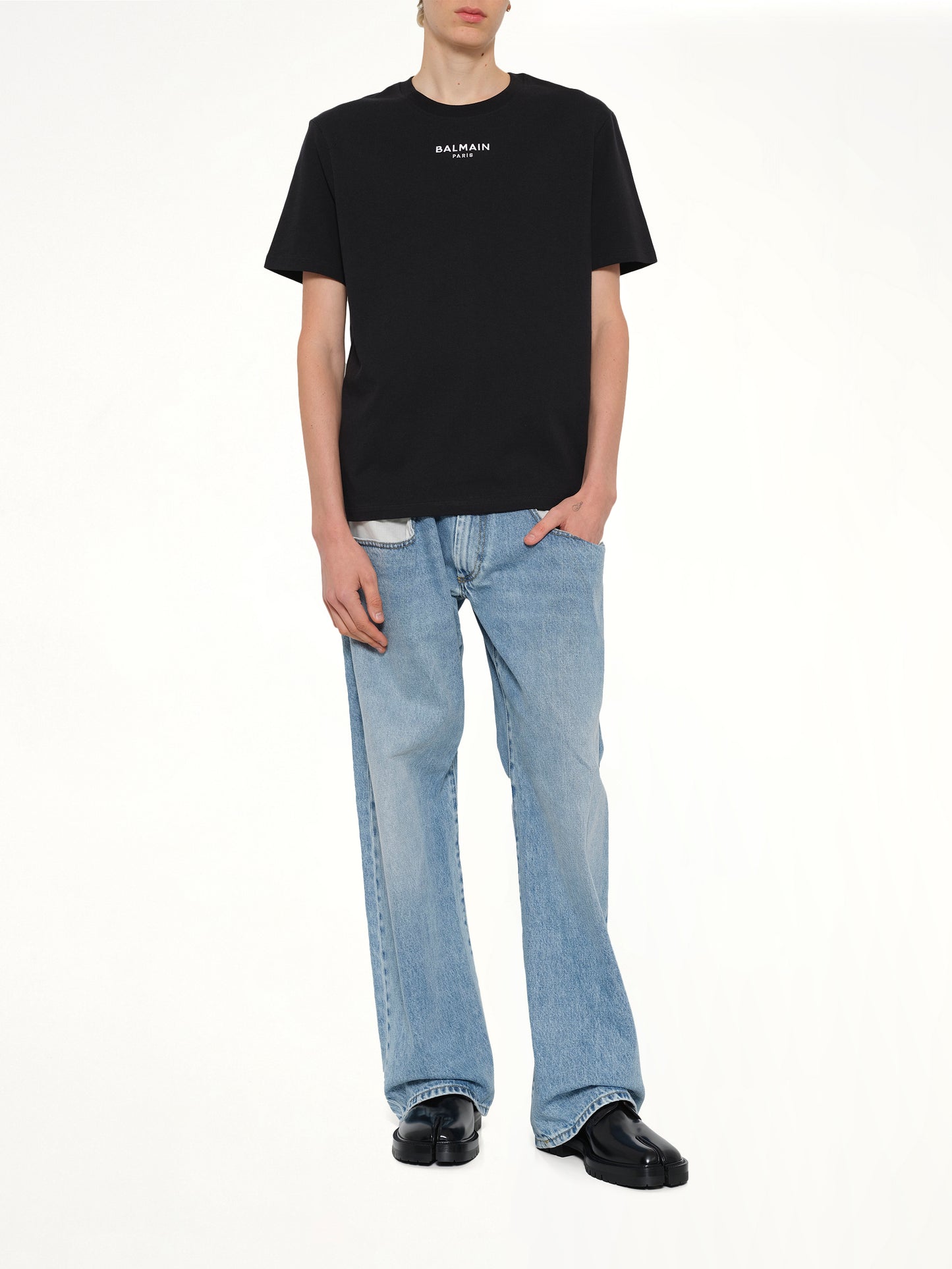 Small Balmain Paris T-Shirt in Black/White