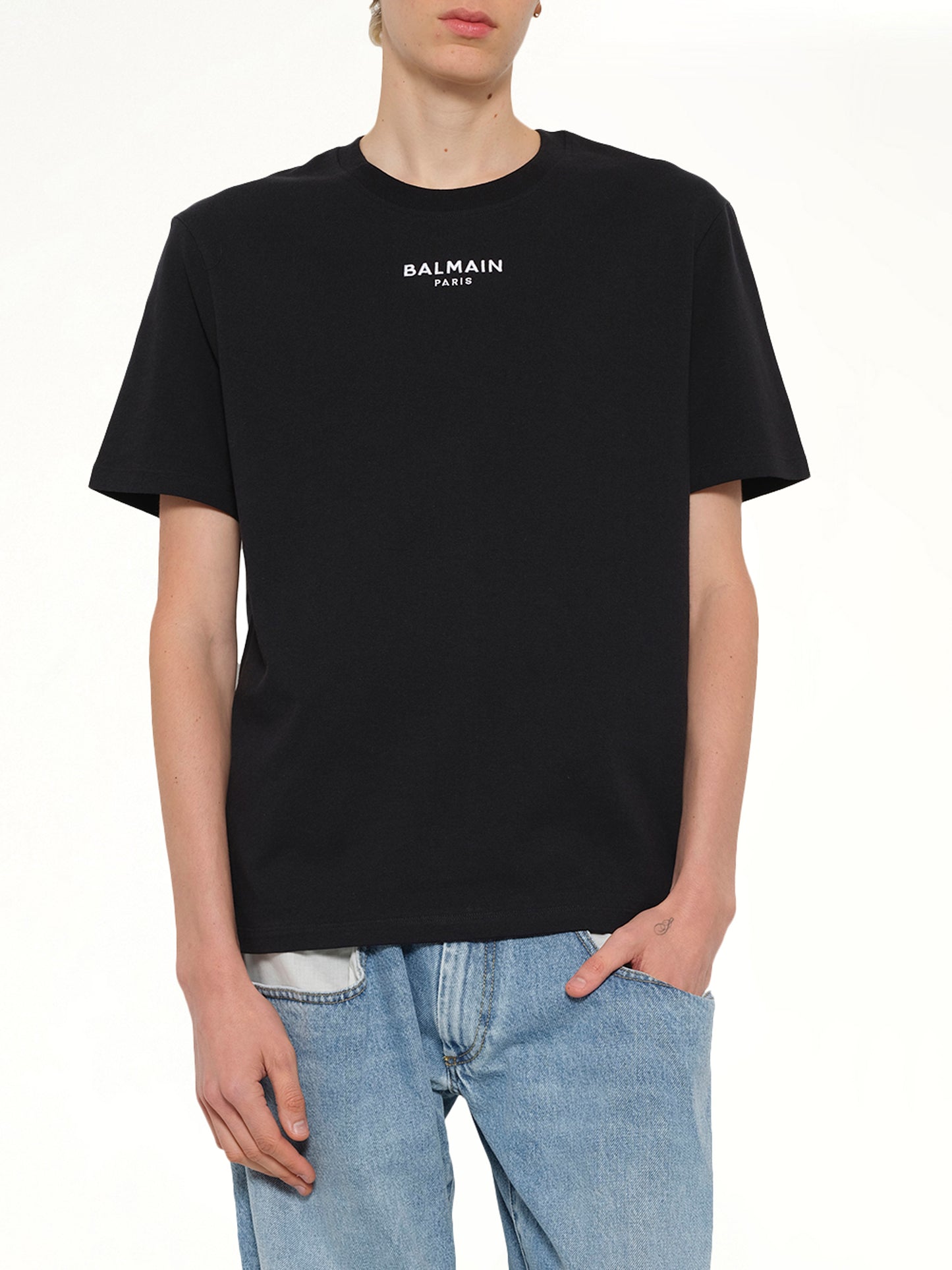 Small Balmain Paris T-Shirt in Black/White