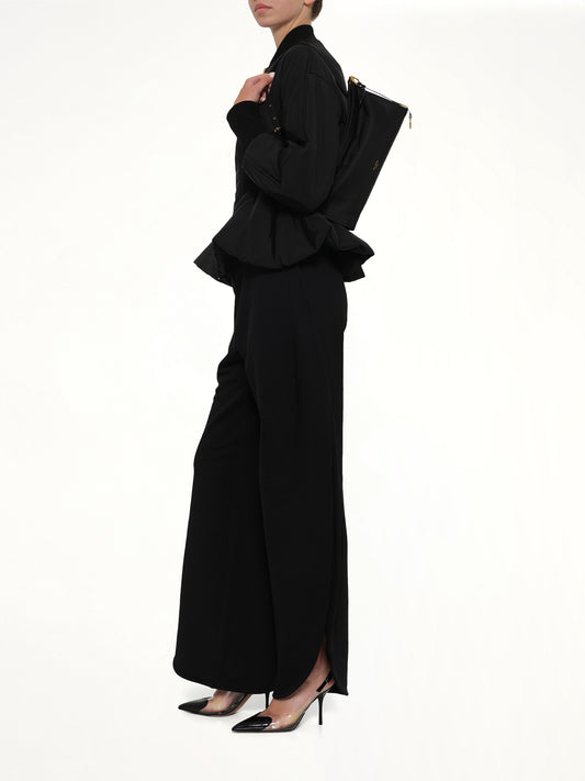 Le Click East West Nylon Shoulder Bag in Black