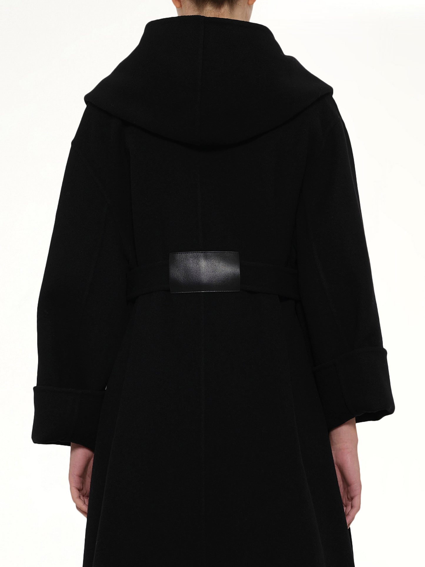 Hood Wrap Coat in Black