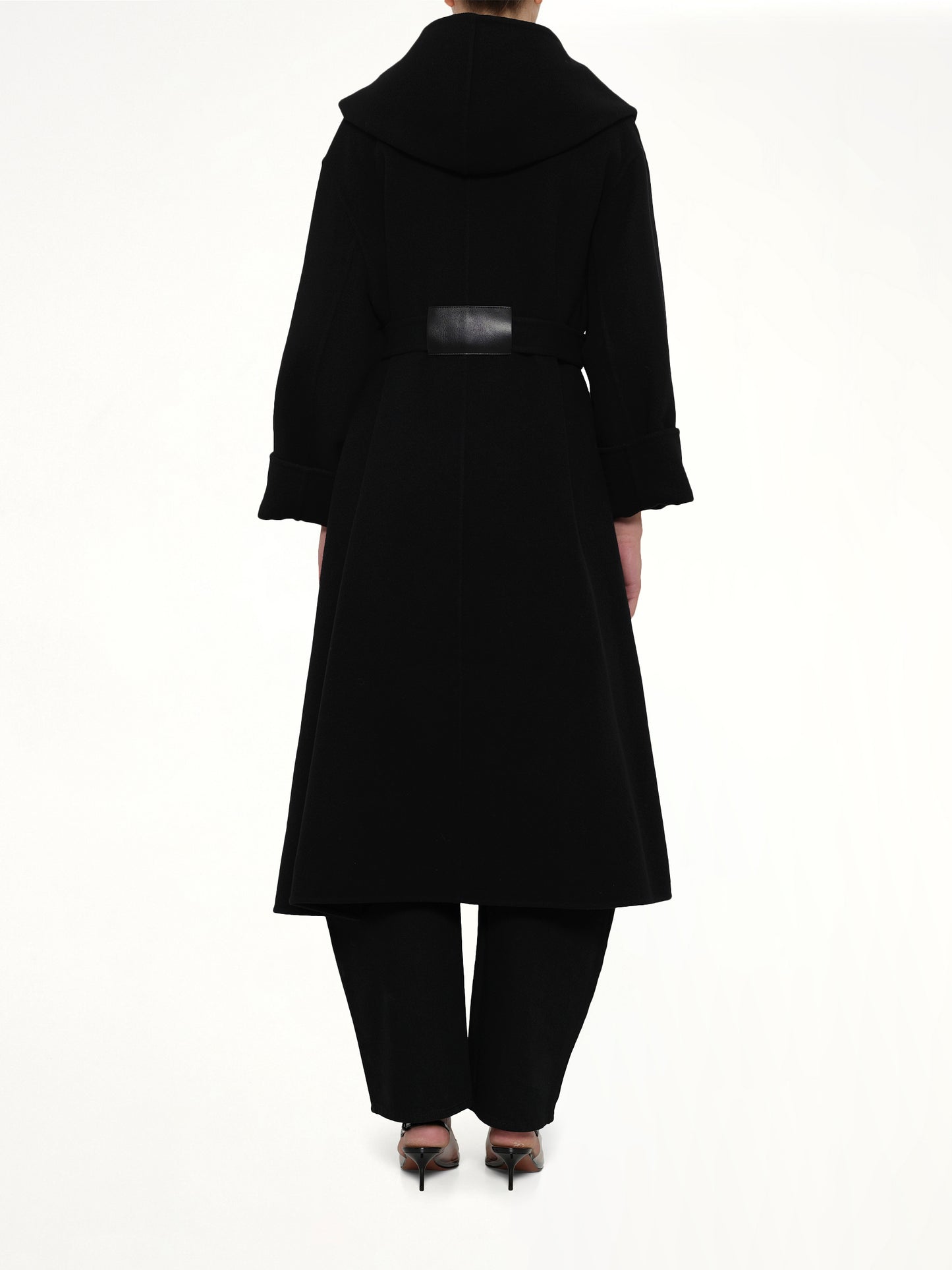 Hood Wrap Coat in Black