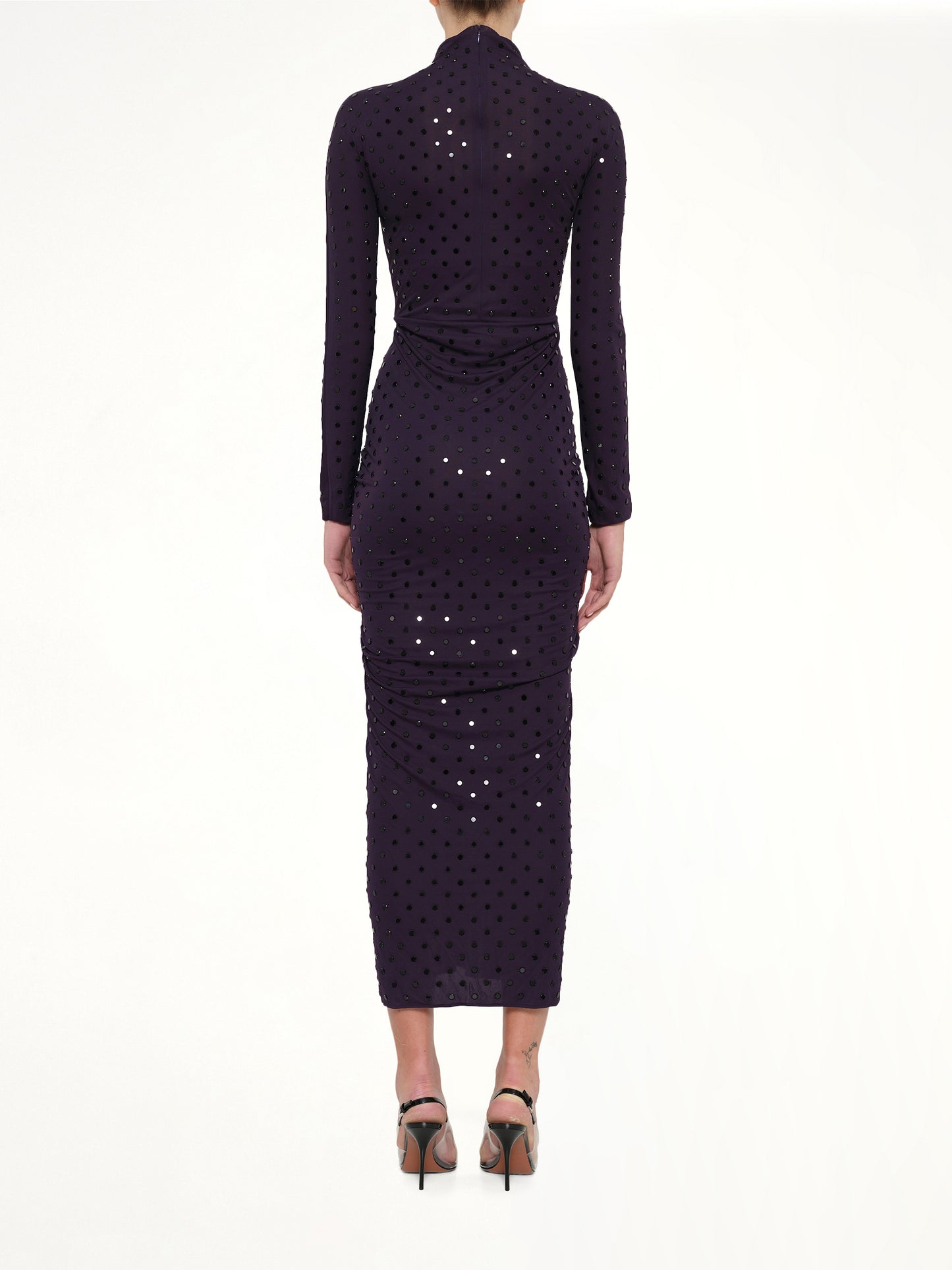 Draped Dress LS in Aubergine