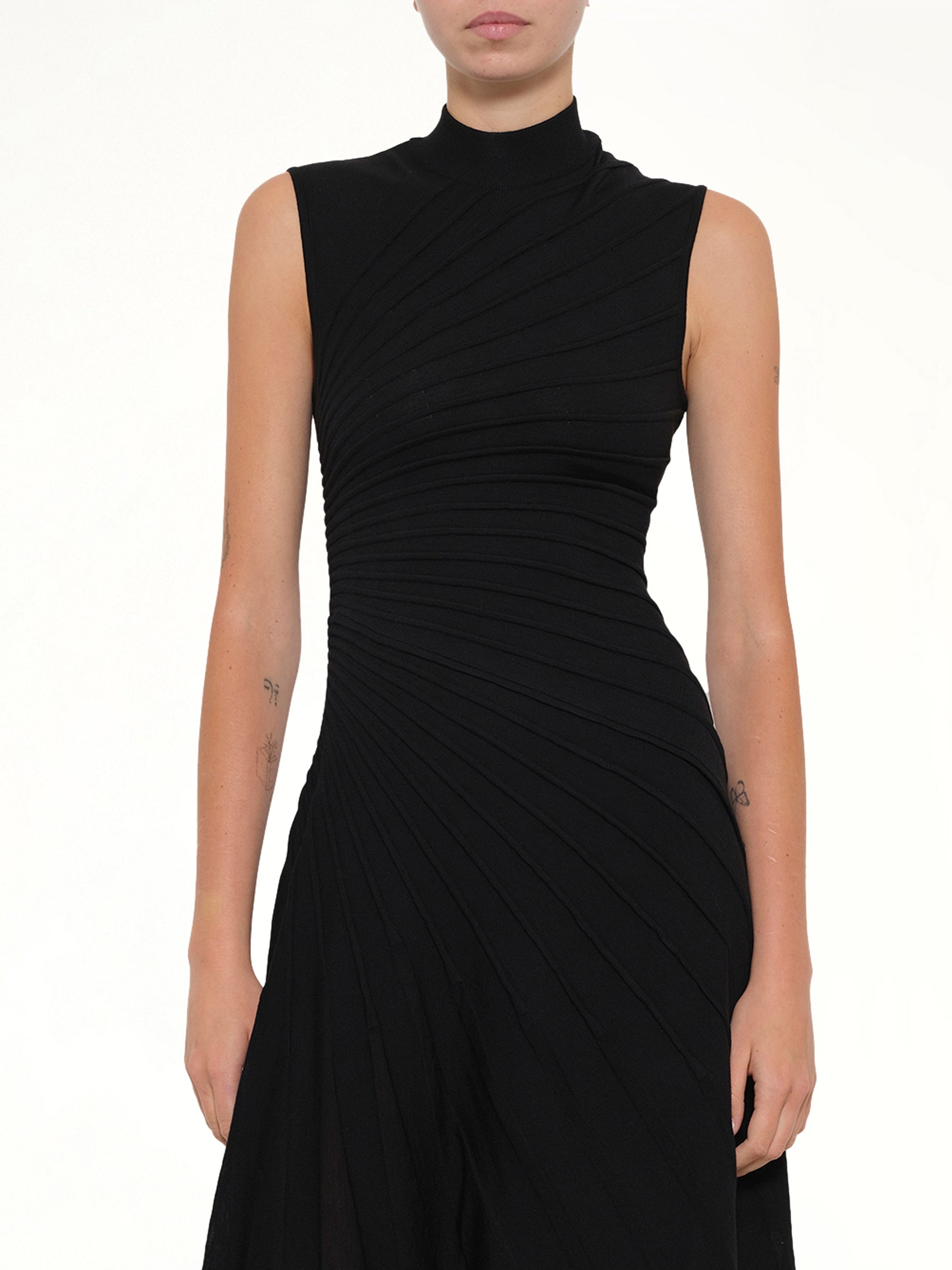 ALAIA , Ray Dress in Black Detail Shot from MARAIS