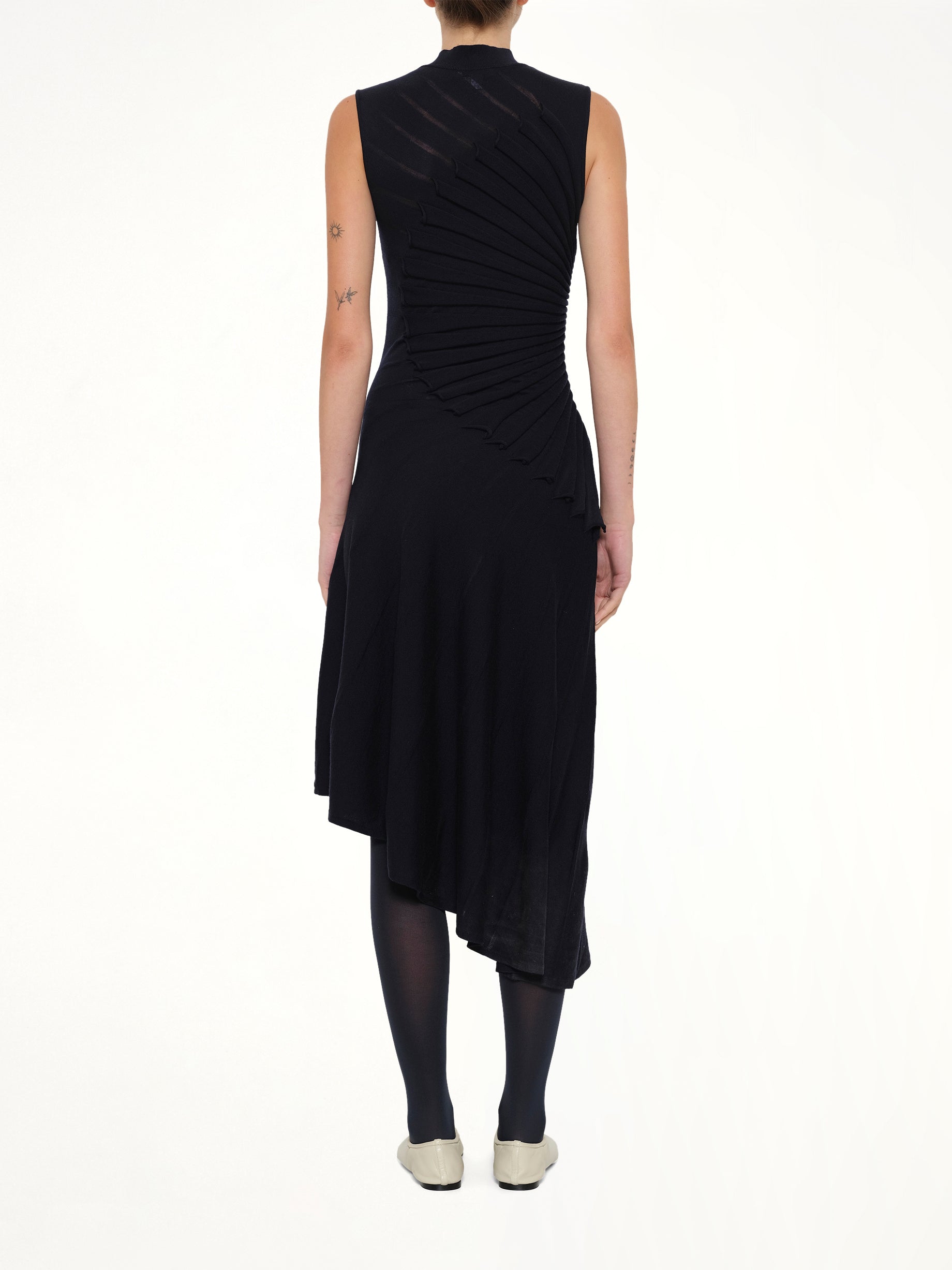 ALAIA , Sculpting Dress in Minuit Back View from MARAIS