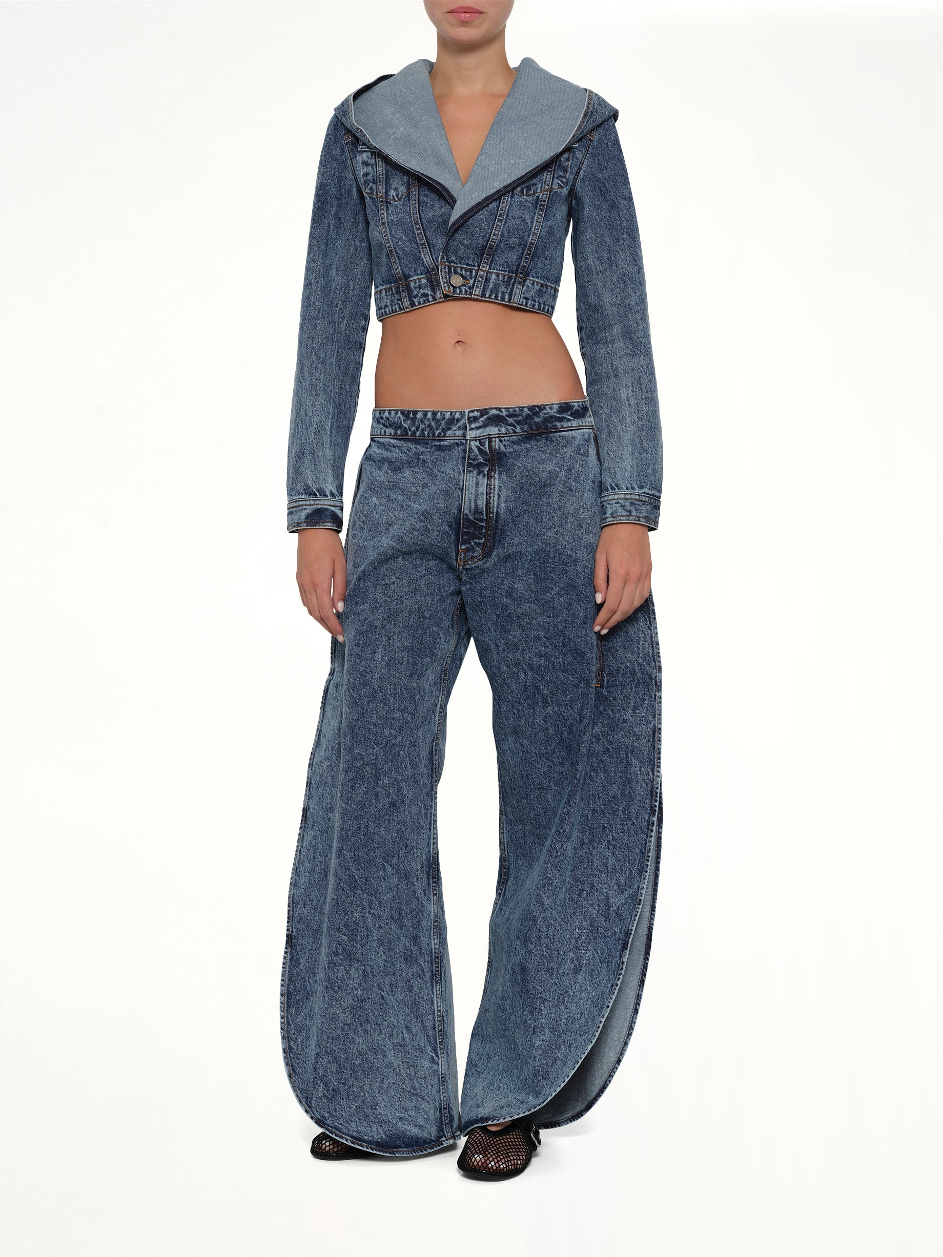 ALAIA Petal Pants in Blue Denim Full Reference from MARAIS