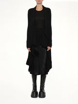 Long Wrap Cardigan in Black
