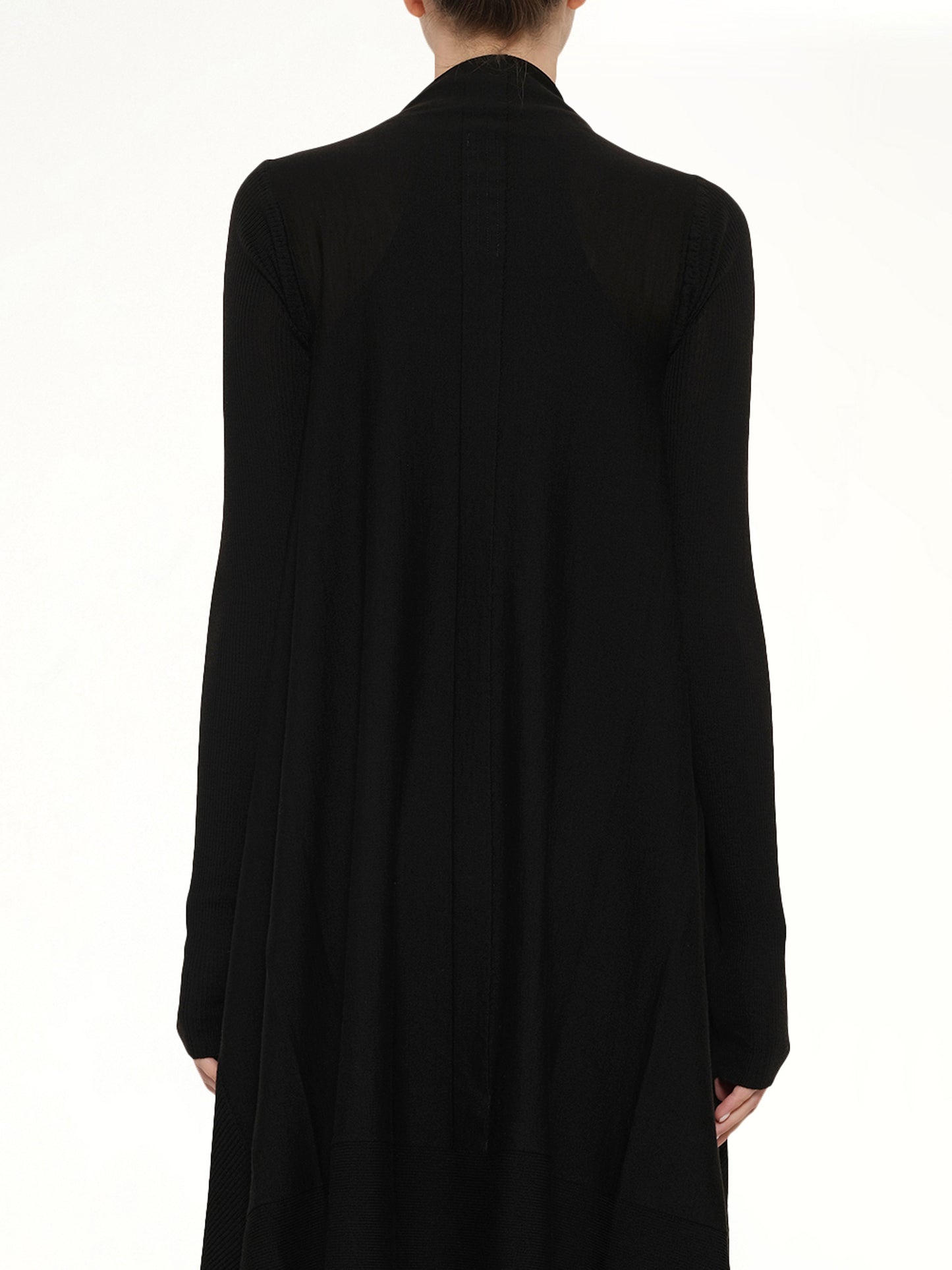 Long Wrap Cardigan in Black