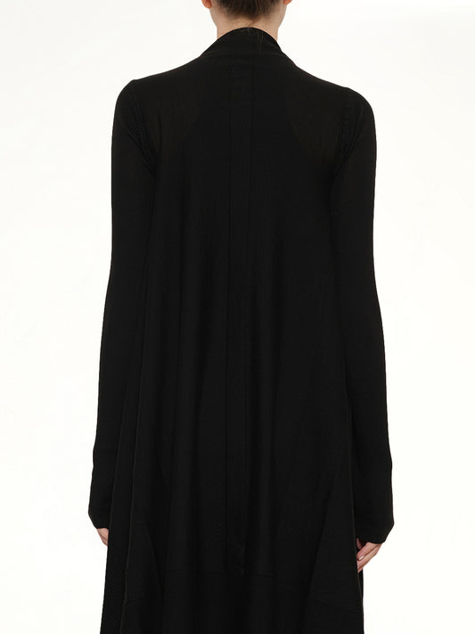 Long Wrap Cardigan in Black