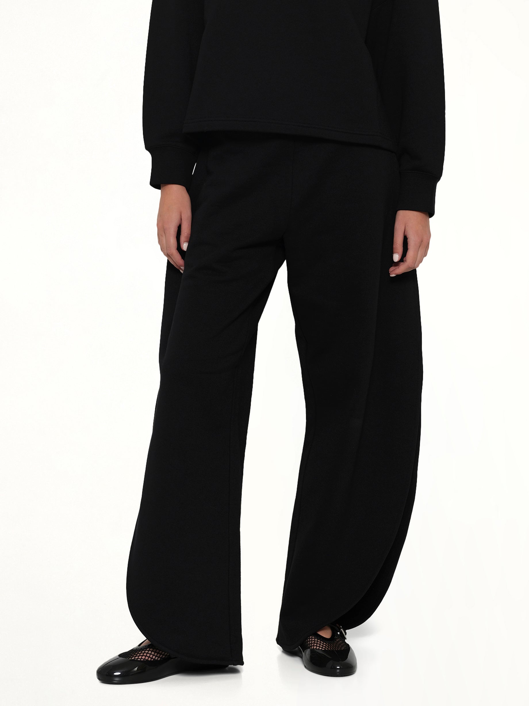 ALAIA Petal Joggers in Black Detail Shot from MARAIS