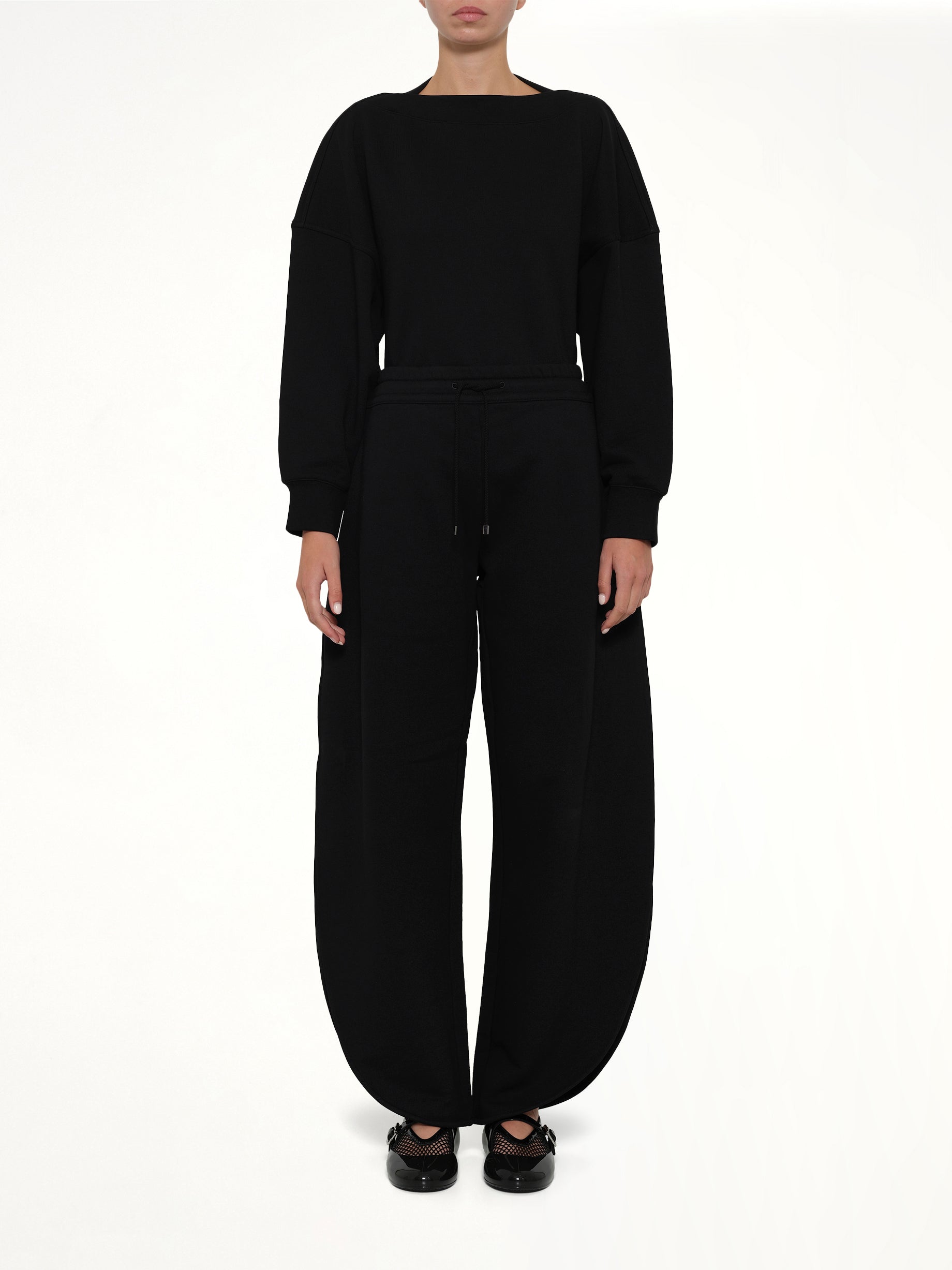 ALAIA Petal Joggers in Black Model View from MARAIS