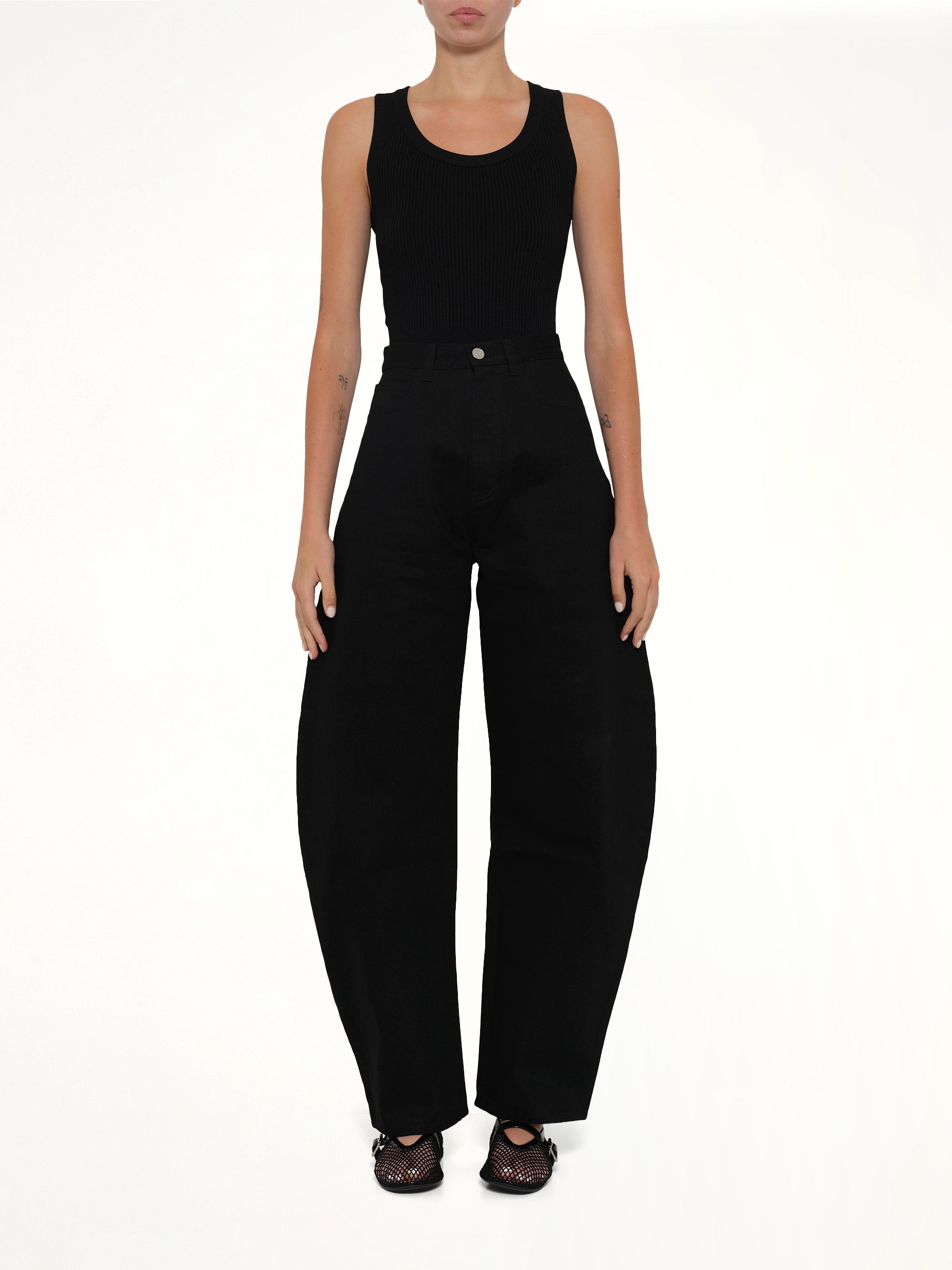 ALAIA , 
, Round Pants in Black Model View from MARAIS